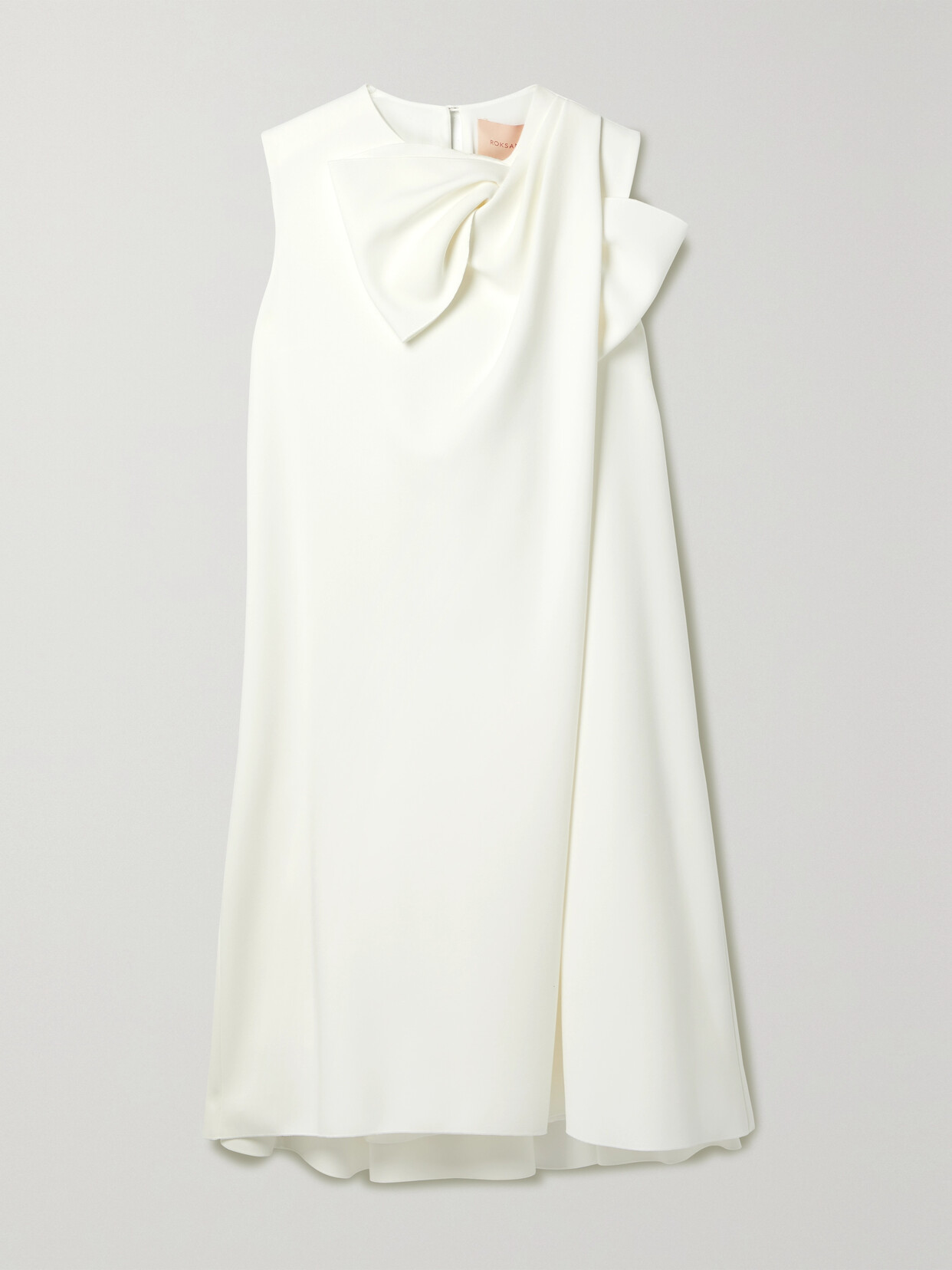 Roksanda Selena Bow-embellished Crepe Mini Dress In White
