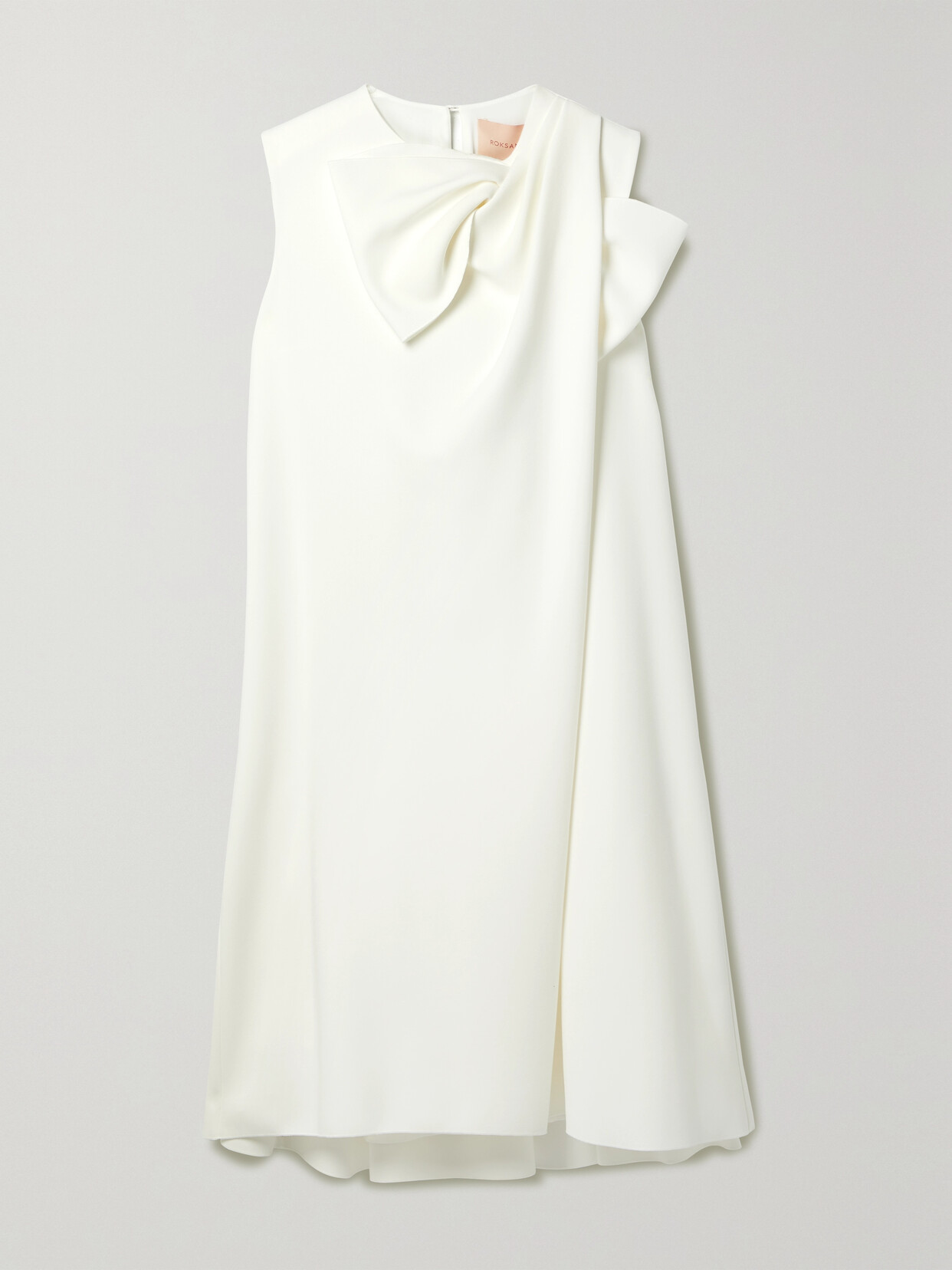 Shop Roksanda Selena Bow-embellished Crepe Mini Dress In Ivory