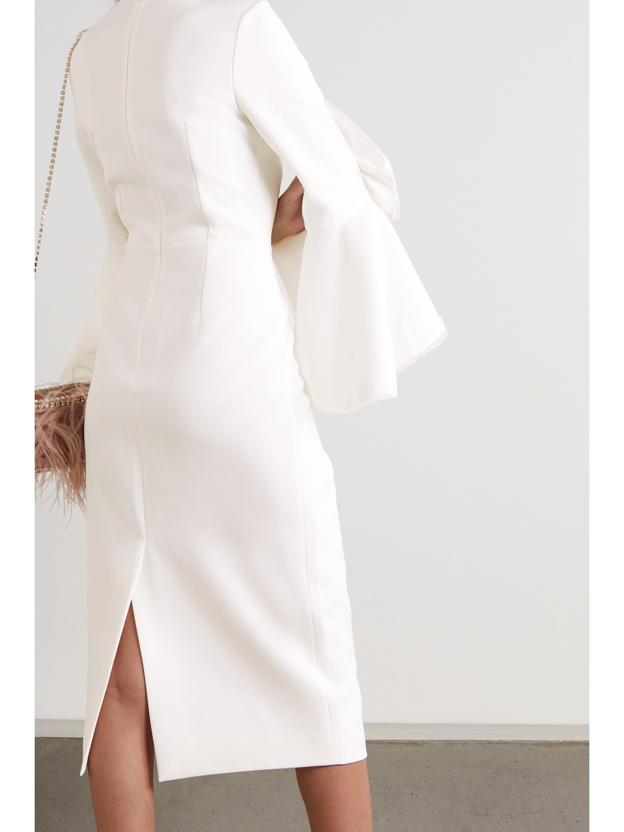 Roksanda Camellia Tulle-trimmed Ruffled Crepe Dress In White