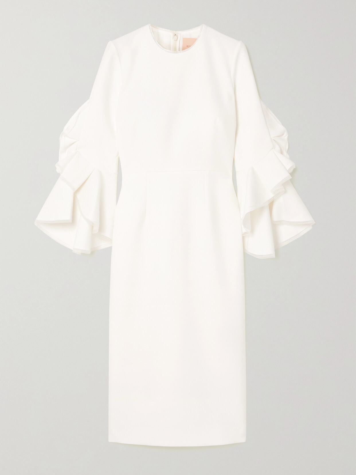 Shop Roksanda Camellia Tulle-trimmed Ruffled Crepe Dress In Ivory