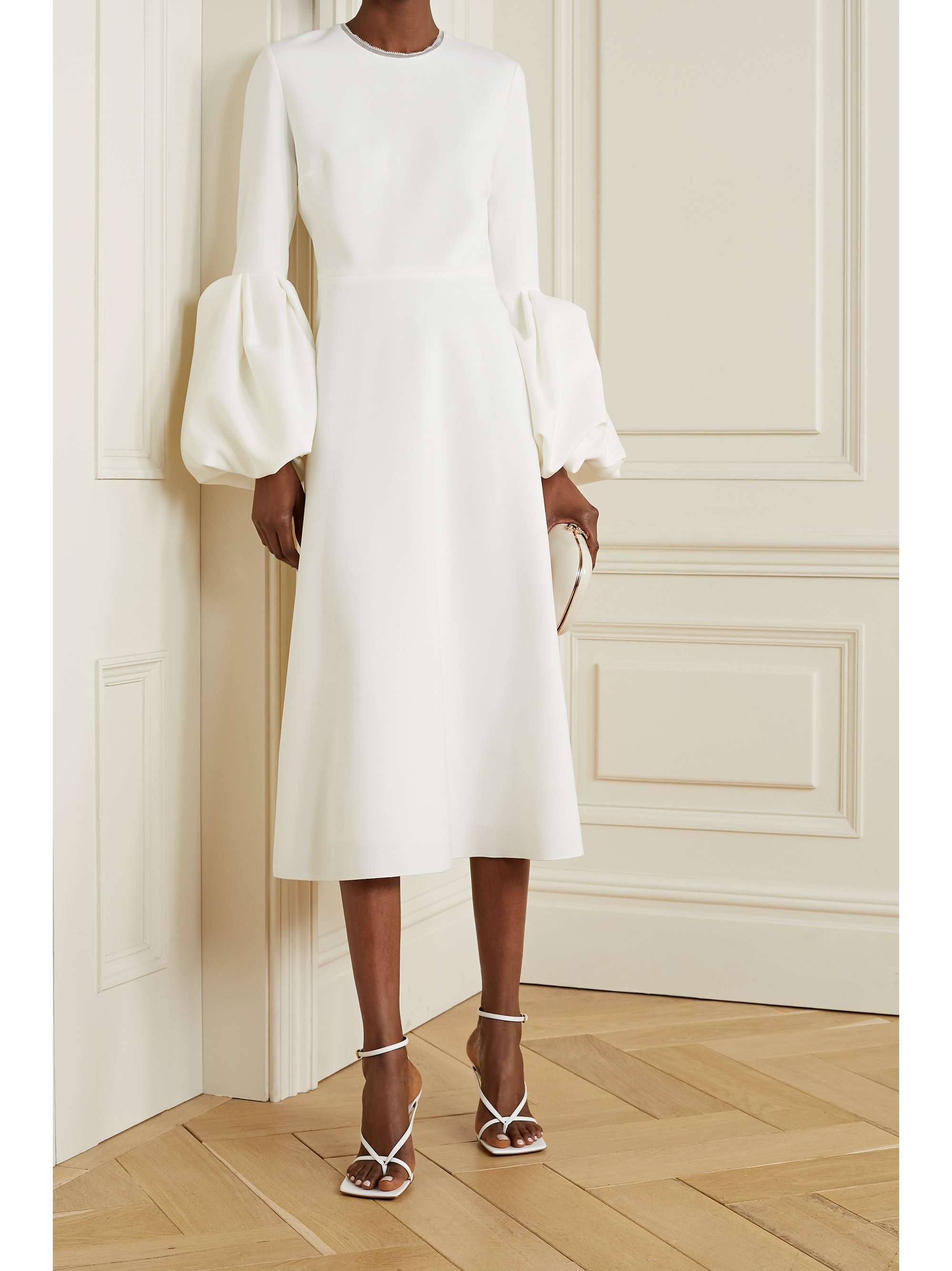 ROKSANDA Aylin tulle-trimmed cady midi dress