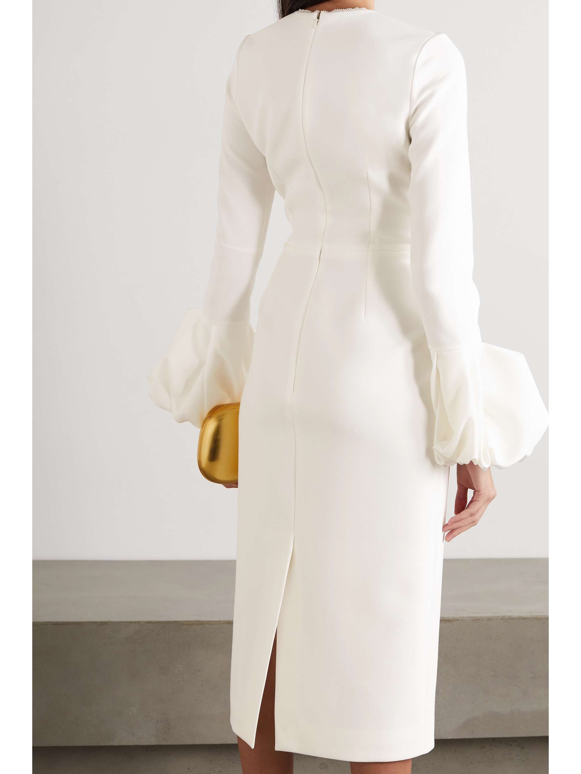 ROKSANDA Lena tulle-trimmed cady midi dress | NET-A-PORTER