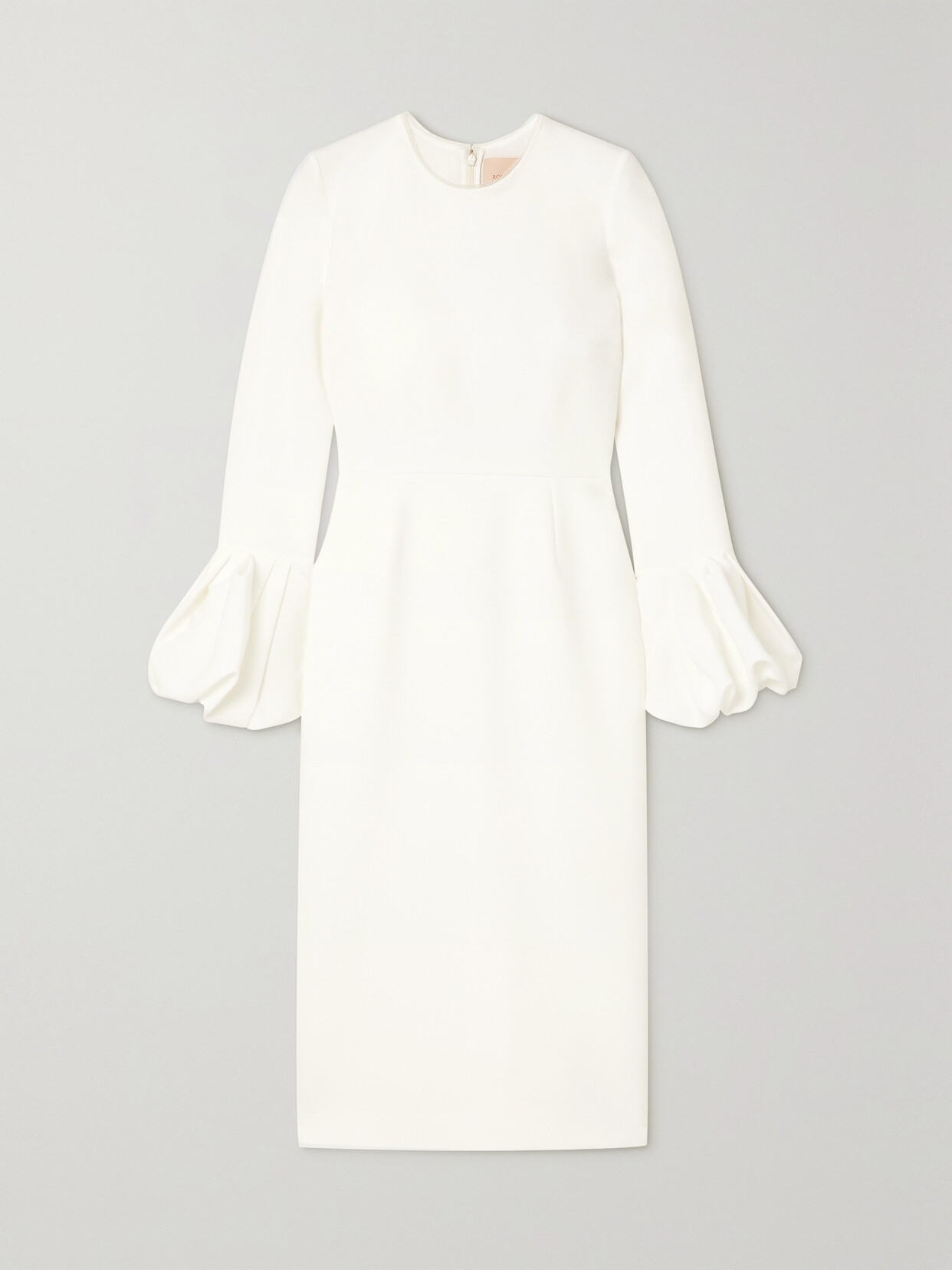 Roksanda Lena Tulle-trimmed Cady Midi Dress In Ivory