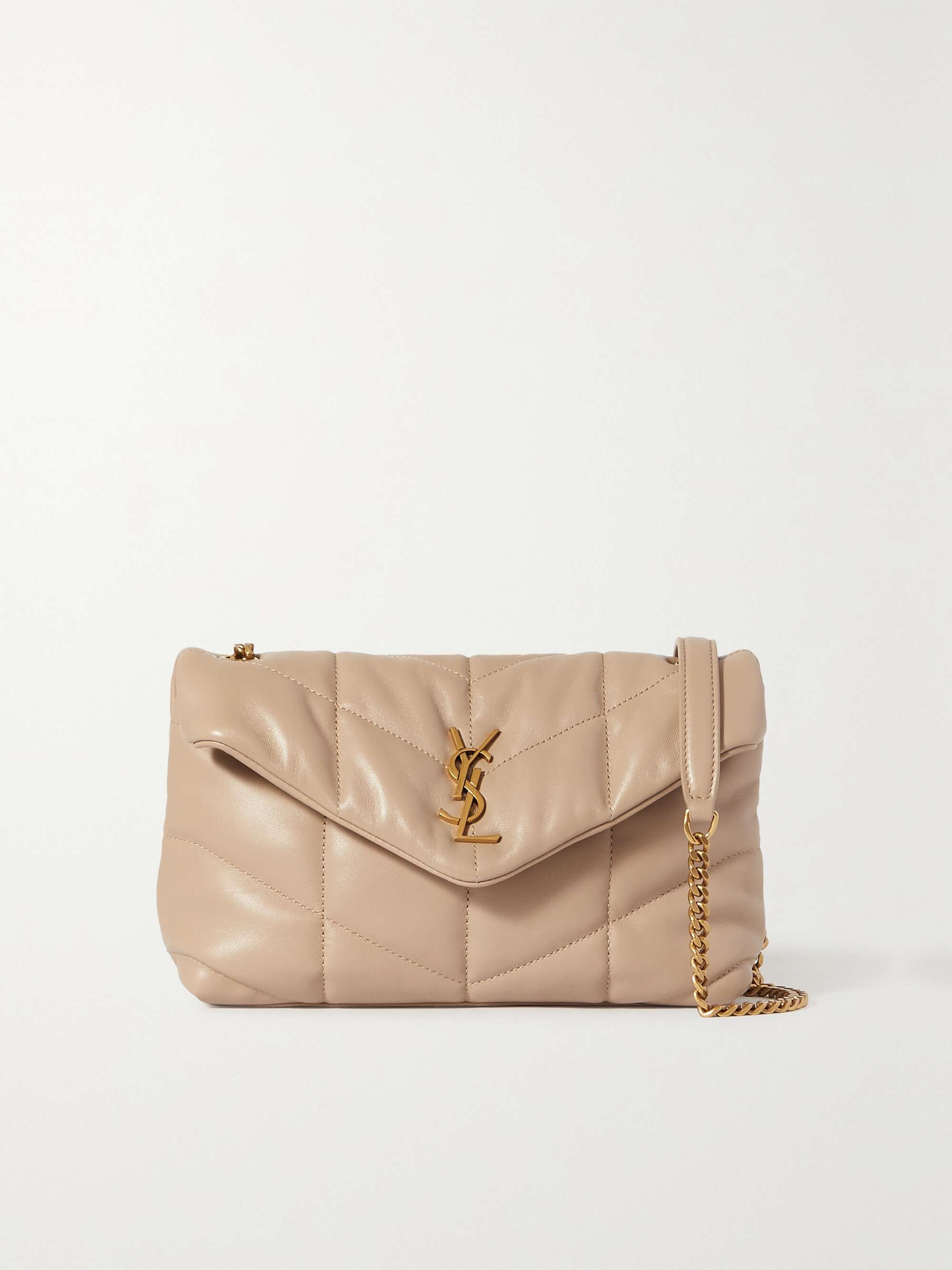 Puffer Toy Mini Suede Shoulder Bag in Brown - Saint Laurent