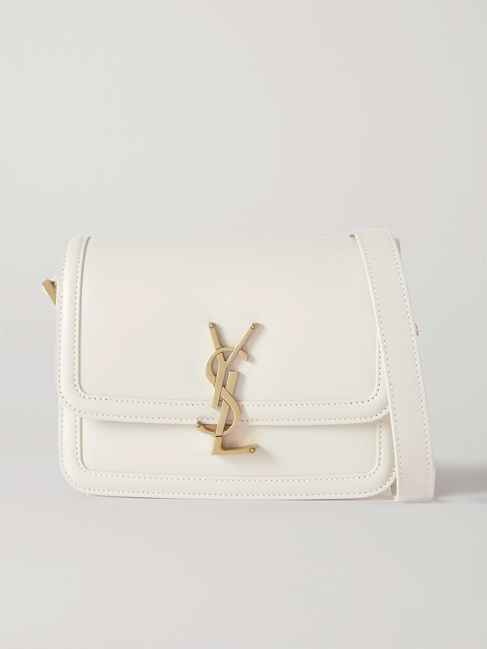 Solferino Small Leather Crossbody Bag in Beige - Saint Laurent