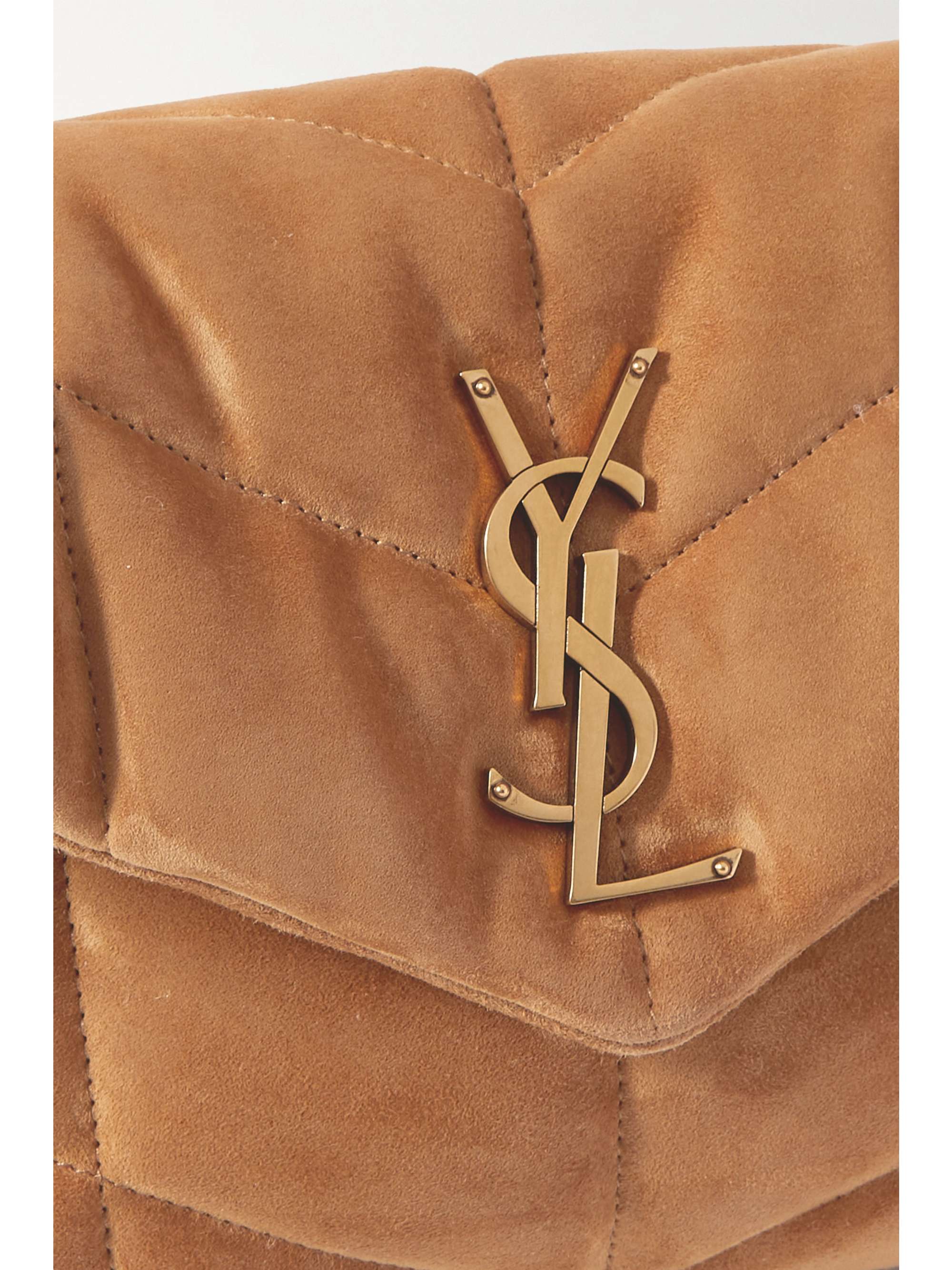 SAINT LAURENT Loulou Puffer small quilted suede shoulder bag NETAPORTER