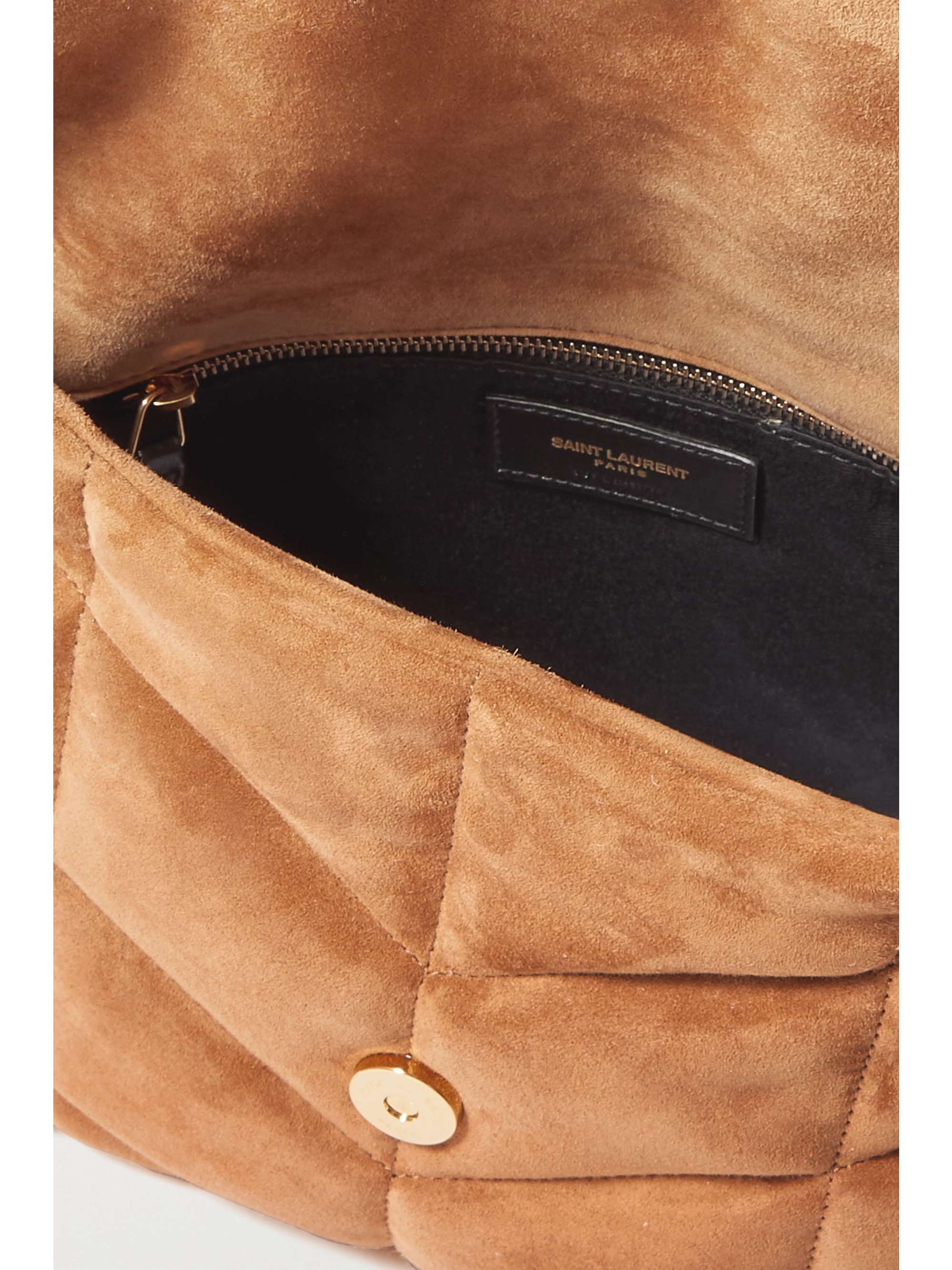 SAINT LAURENT Loulou Puffer small quilted suede shoulder bag NETAPORTER