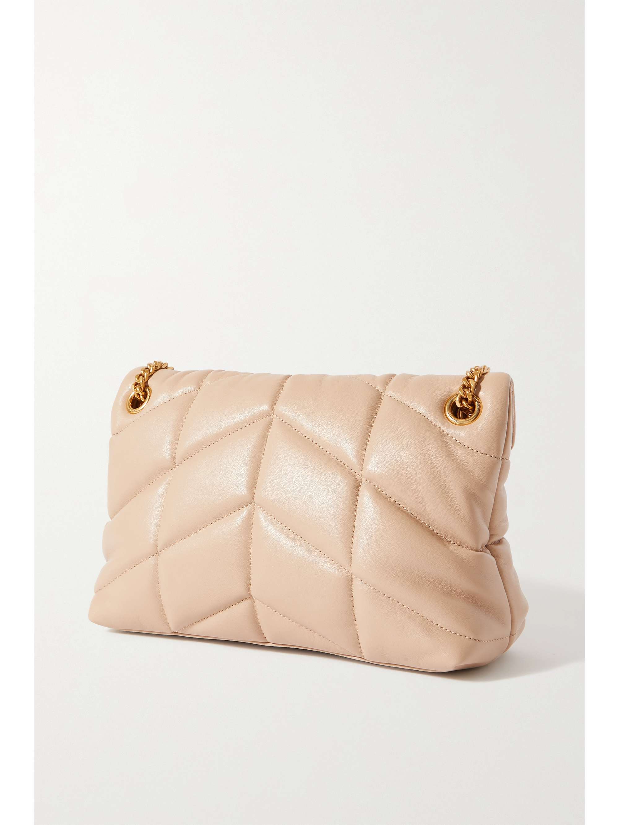 Beige Loulou Puffer small quilted leather shoulder bag SAINT LAURENT