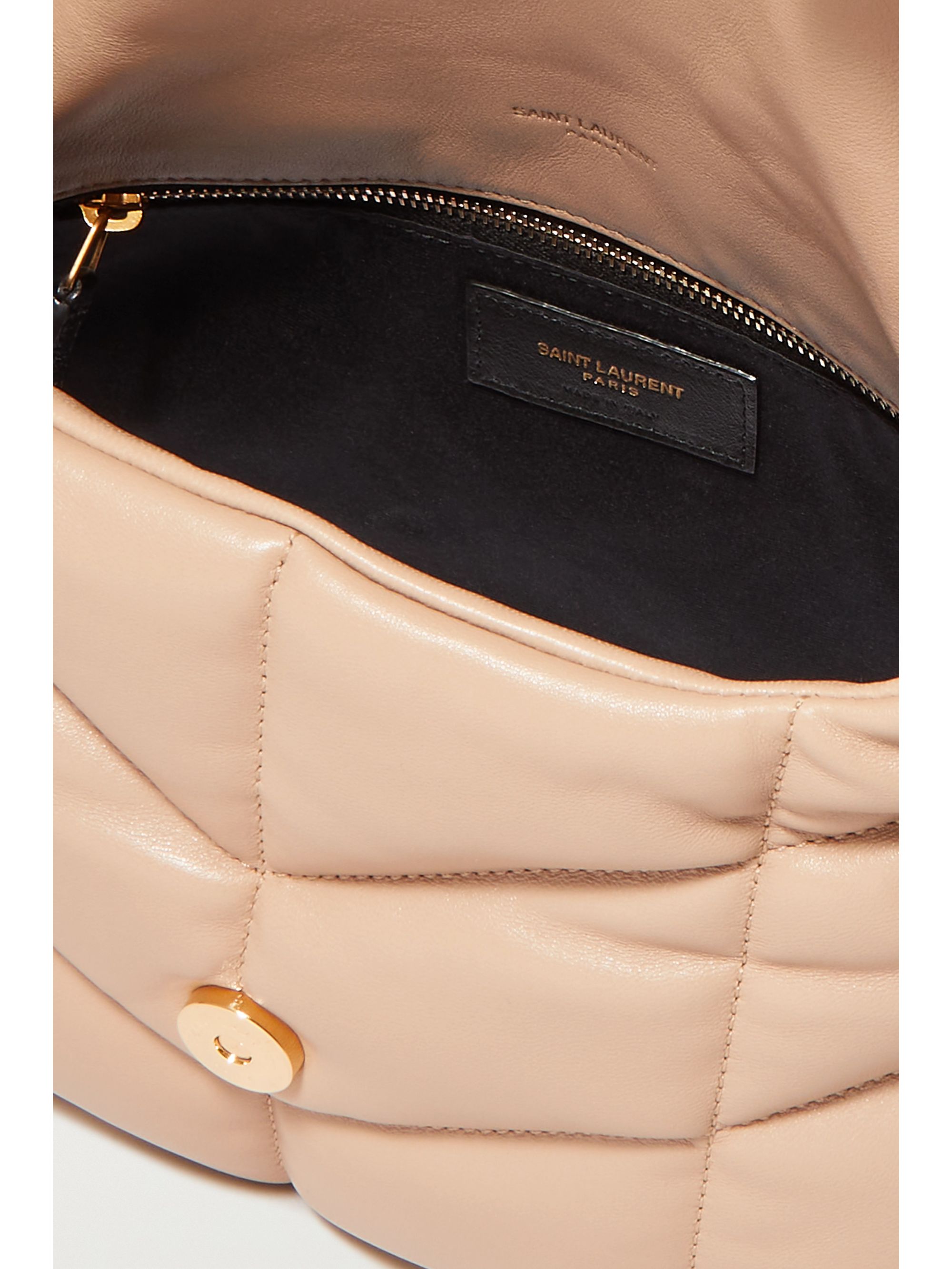 Beige Loulou Puffer small quilted leather shoulder bag SAINT LAURENT
