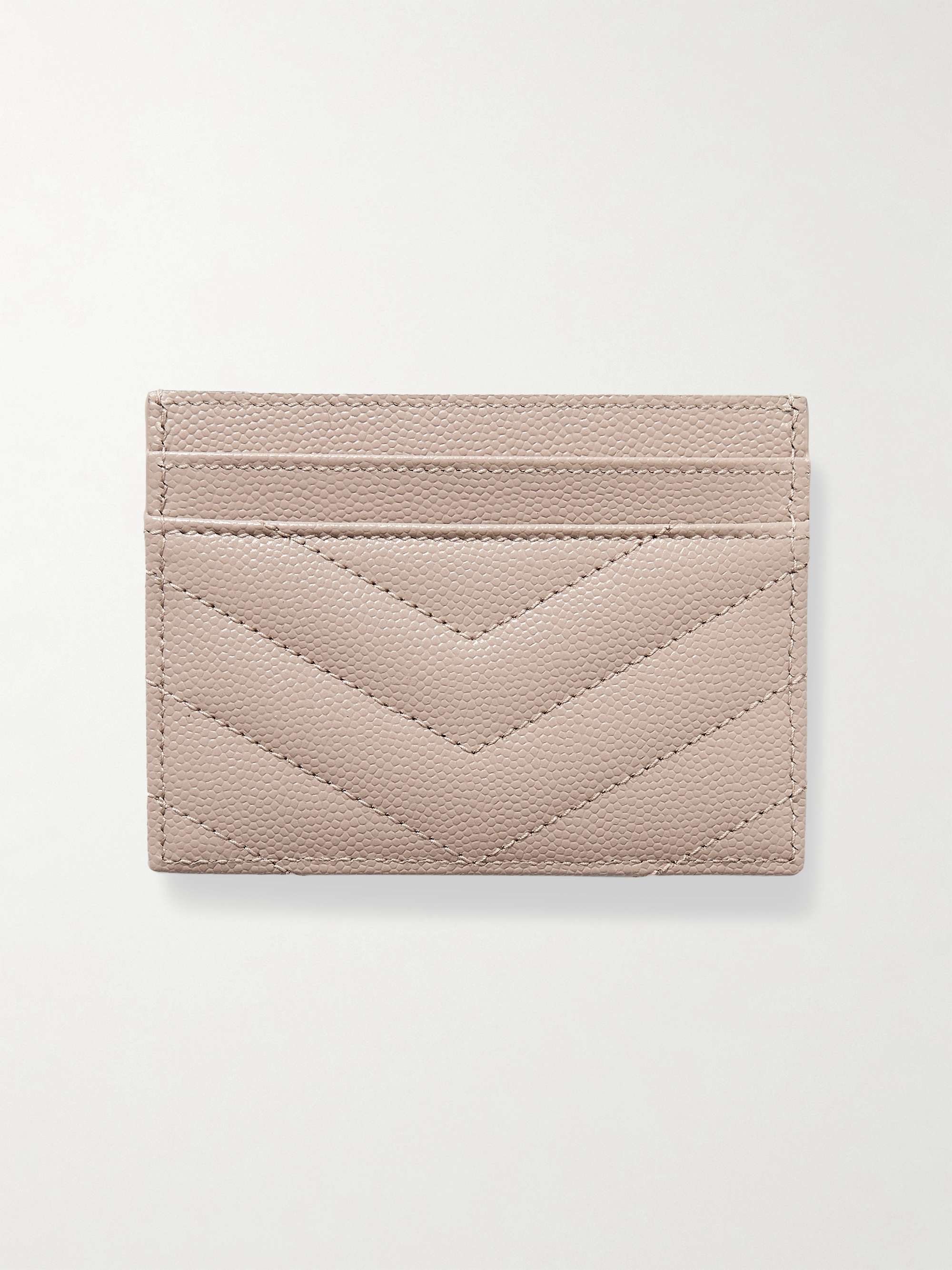 SAINT LAURENT Porte-cartes en cuir texturé matelassé Monogramme