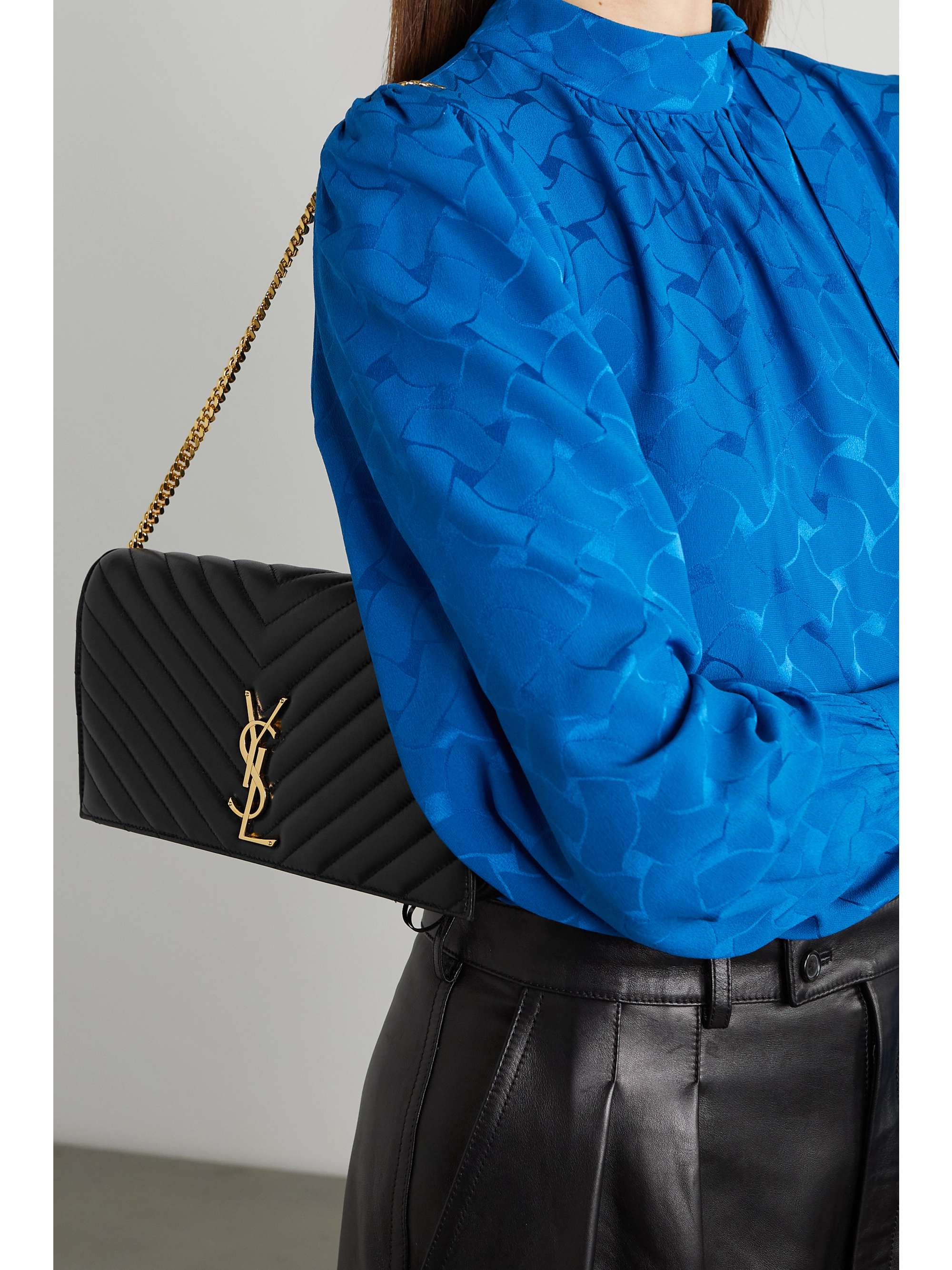 Saint Laurent Kate Quilted Leather Clutch Bag