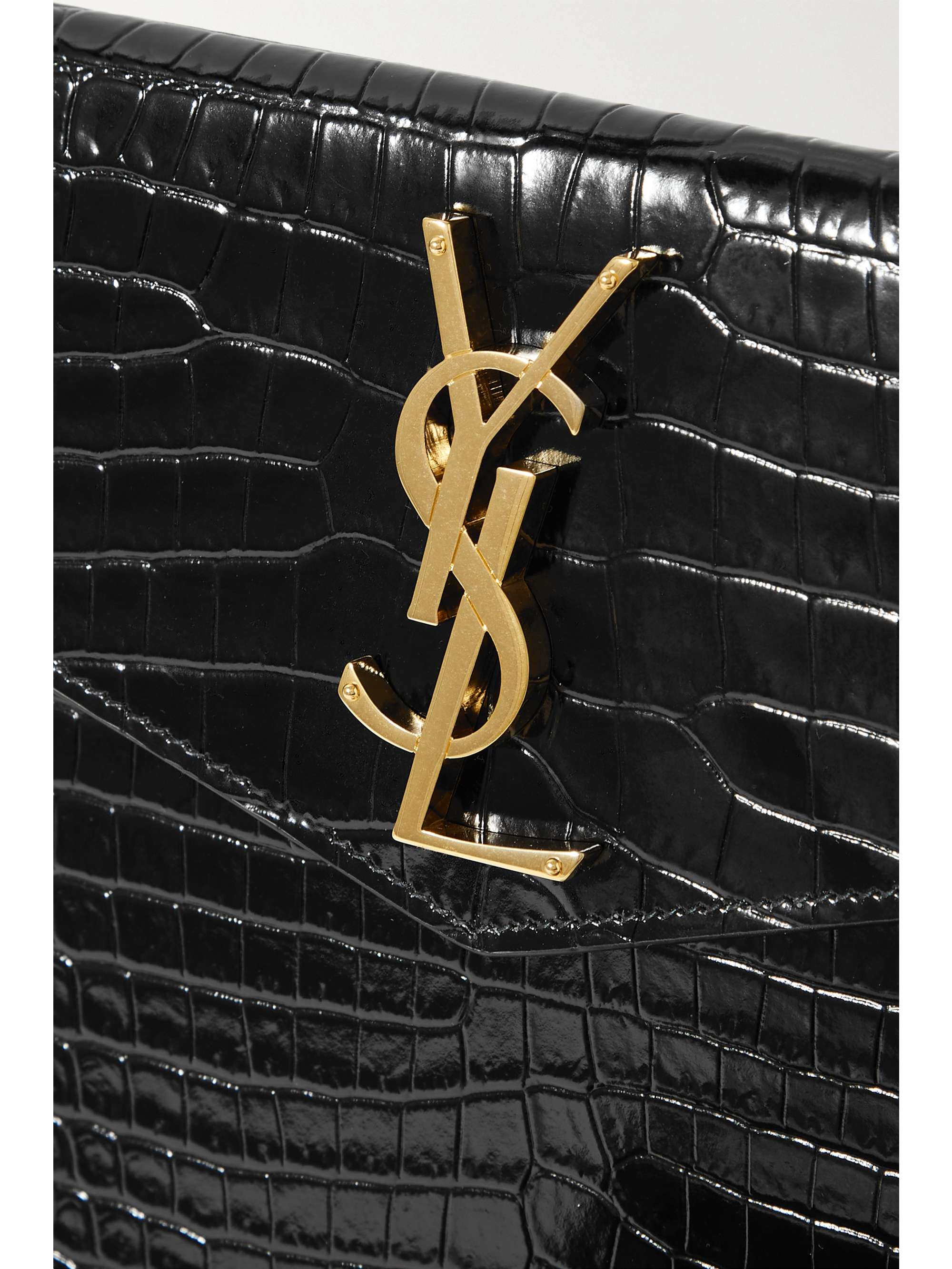 SAINT LAURENT Uptown patent-leather pouch