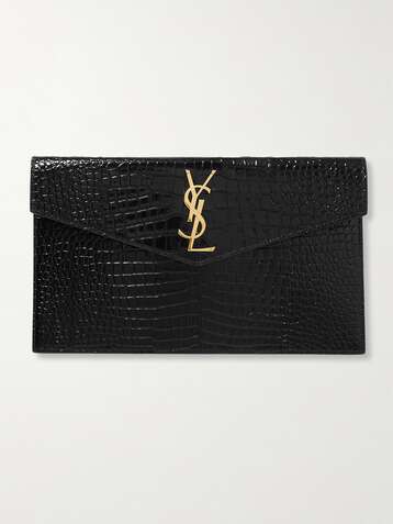 SAINT LAURENT UPTOWN BABY POUCH CUIR IMPRESSION GRAIN DE POUDRE