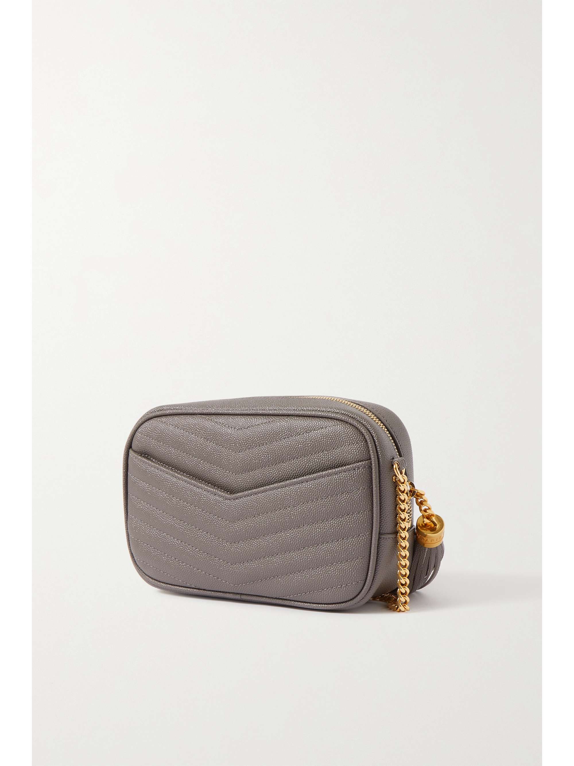 Gray Lou mini quilted texturedleather shoulder bag SAINT LAURENT