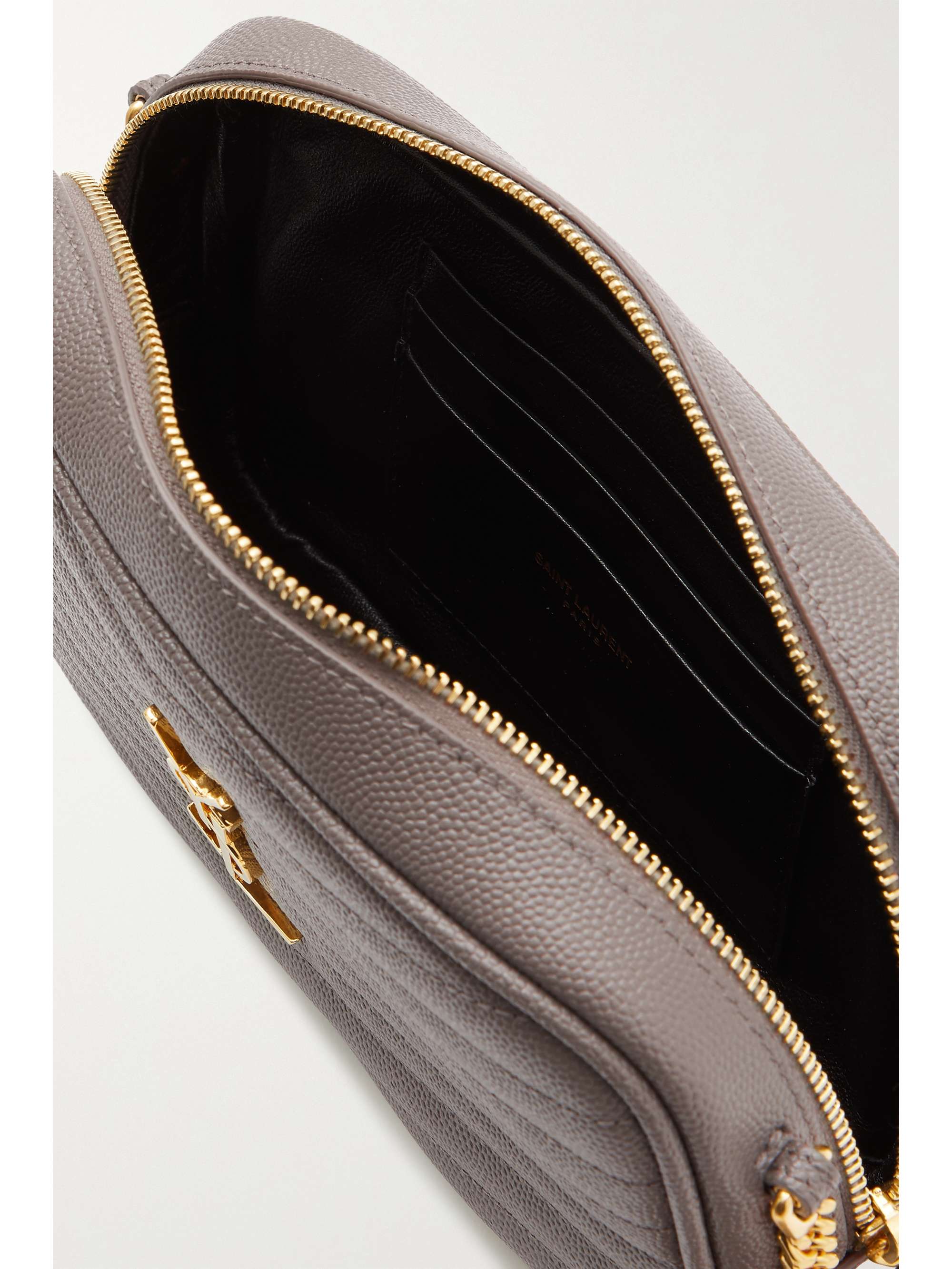 Gray Lou mini quilted texturedleather shoulder bag SAINT LAURENT