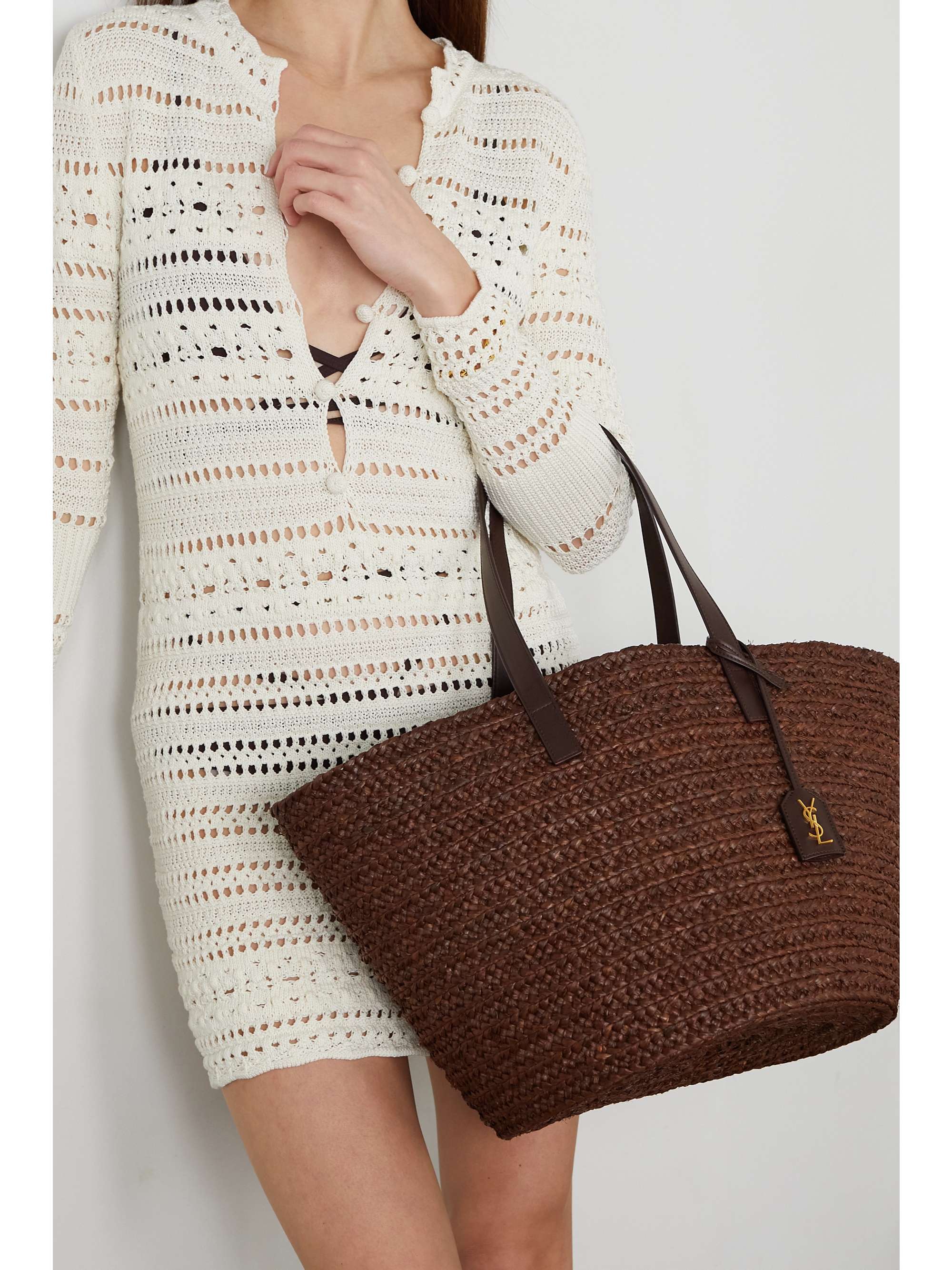 ysl raffia tote