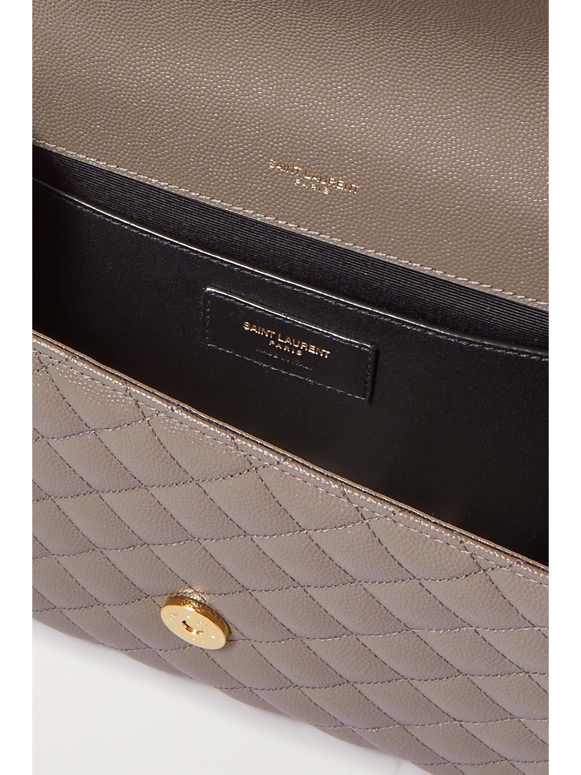 saint laurent envelope quilted textured leather shoulder bag