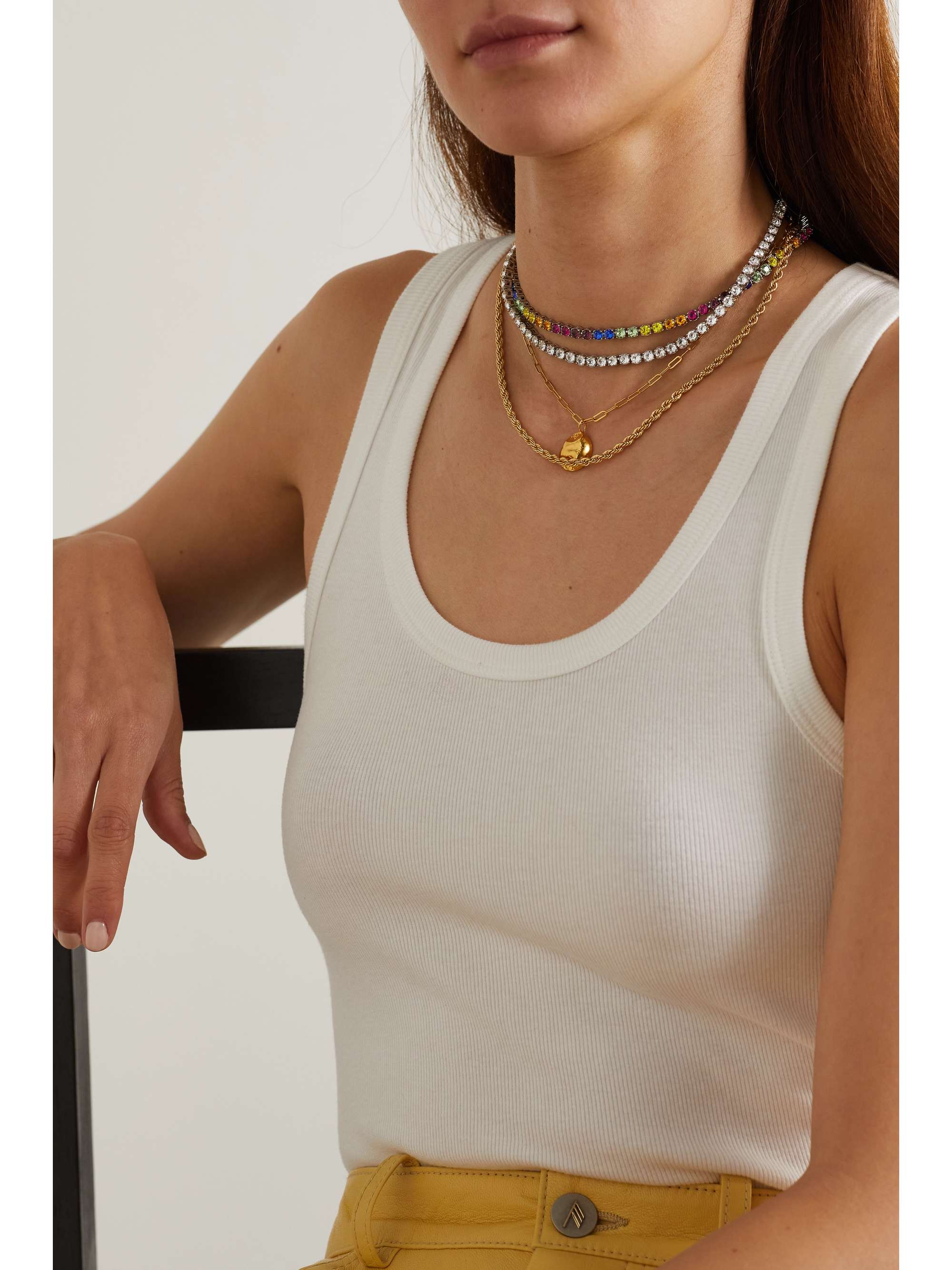 Clear Silver-tone crystal necklace 