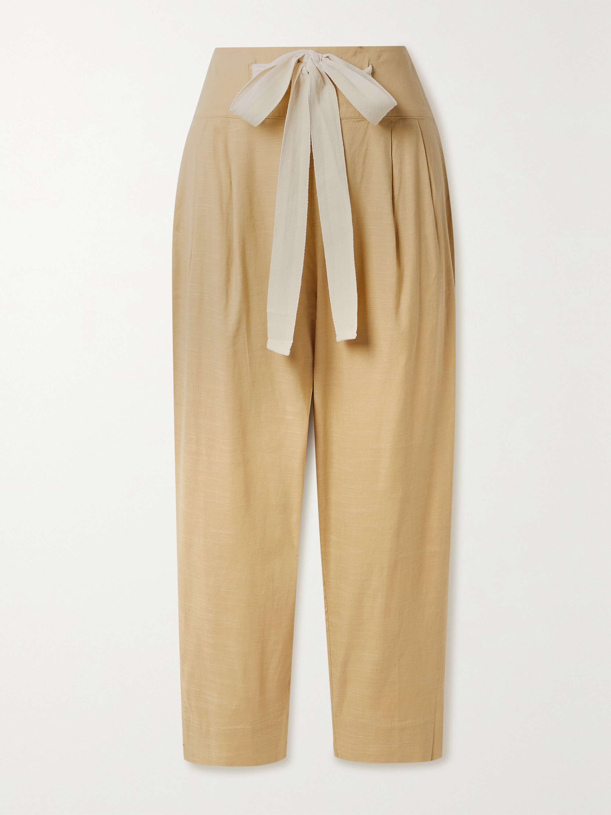 Sand Judith cropped linen-blend tapered pants | CULT GAIA | NET-A-PORTER