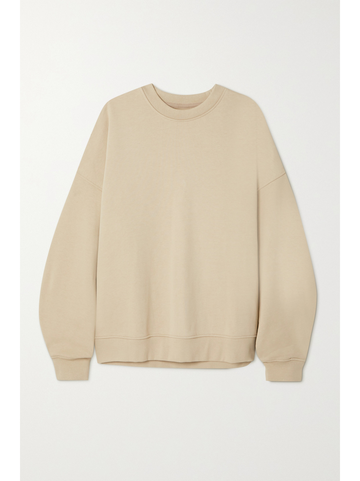 Caes - + Net Sustain Pleated Organic Cotton-jersey Sweatshirt - Neutrals