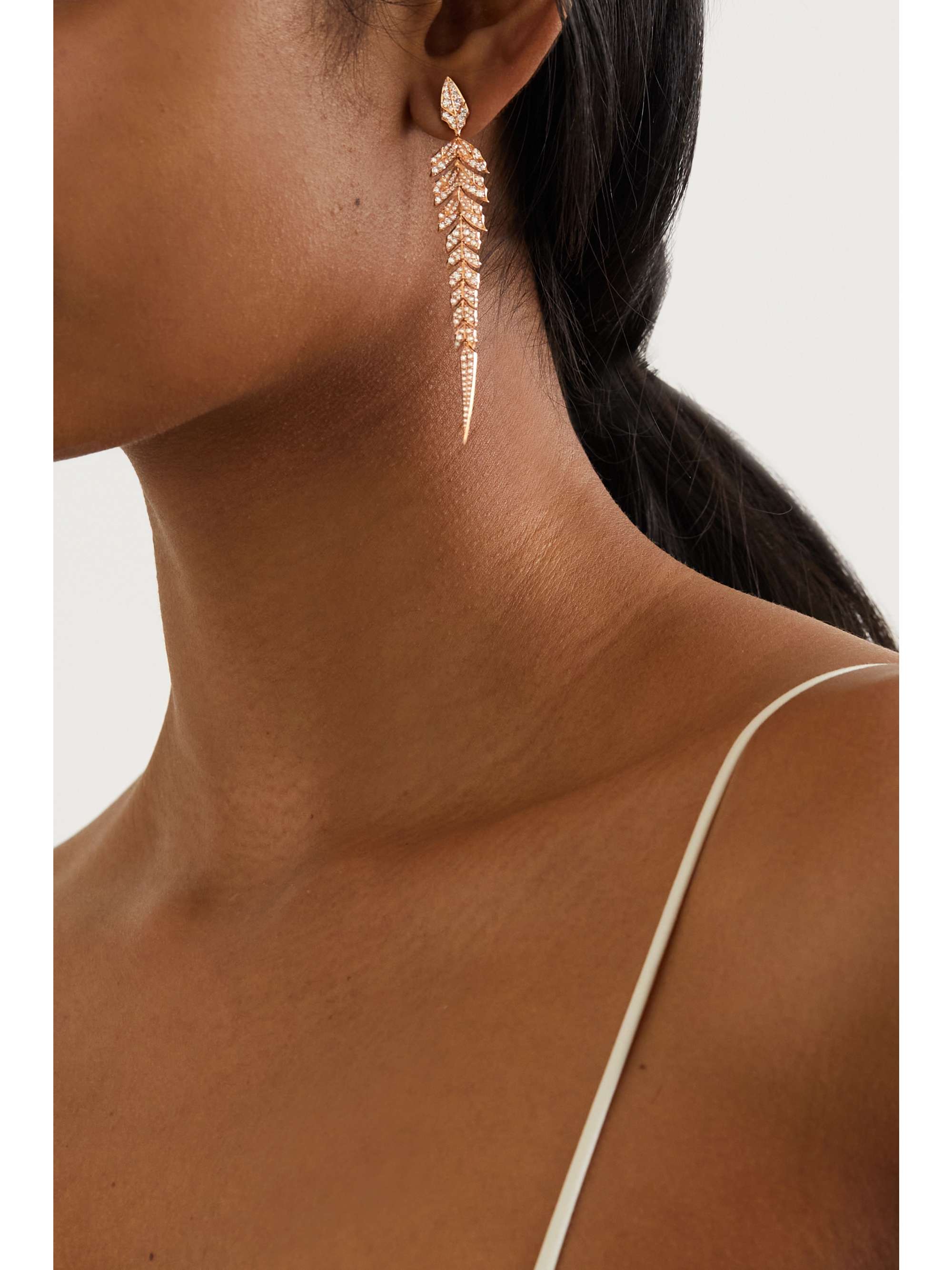 STEPHEN WEBSTER + NET SUSTAIN Magnipheasant 18-karat recycled rose gold diamond earrings