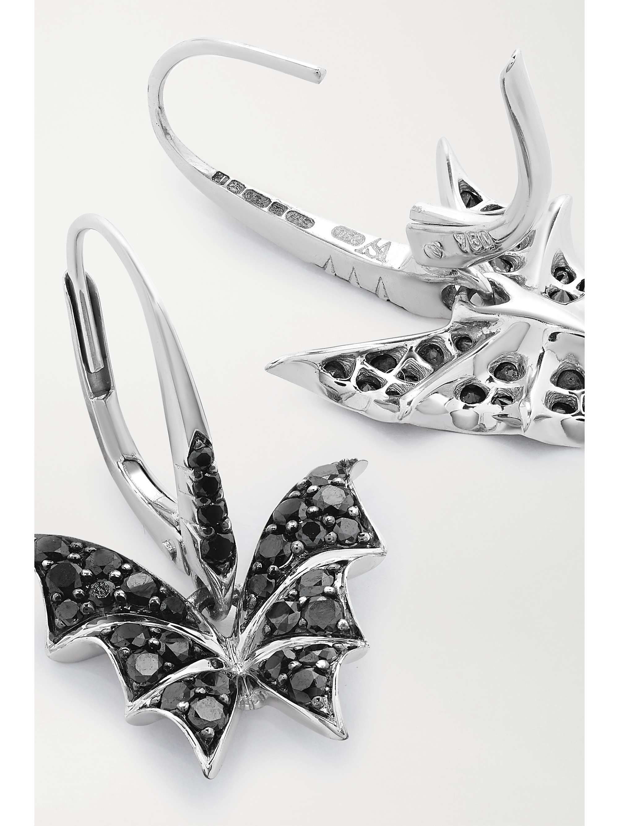 STEPHEN WEBSTER + NET SUSTAIN Fly By Night 18-karat recycled white gold diamond earrings