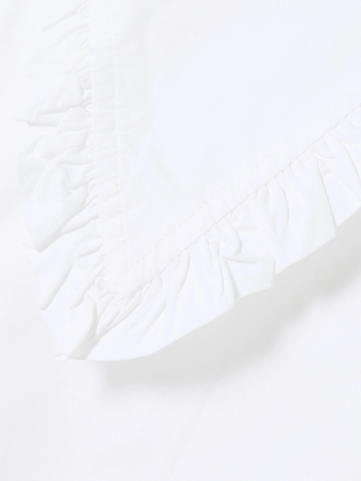 Ganni Balloon Sleeve Poplin Cotton Shirt In White