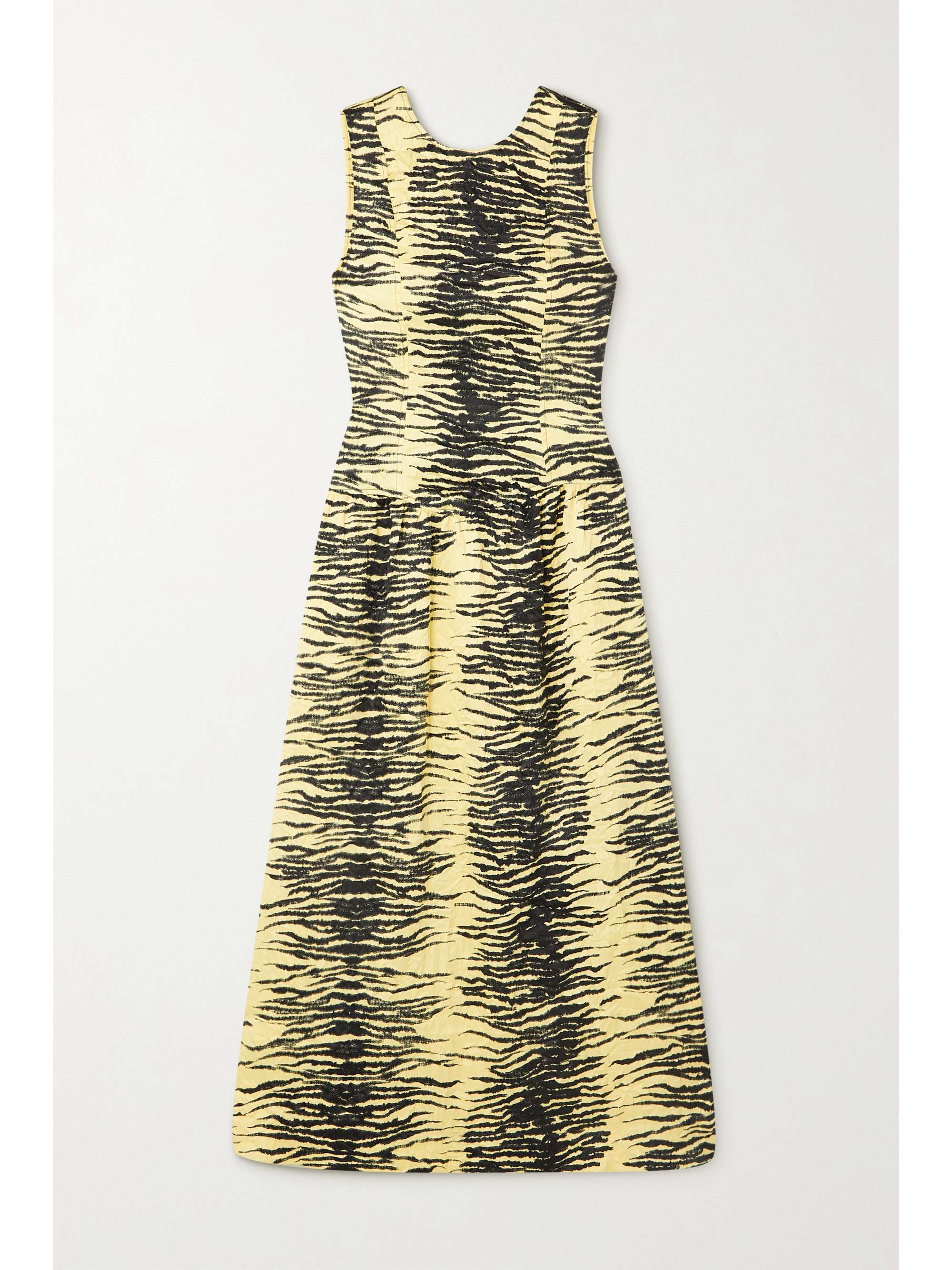 ganni black and yellow dress