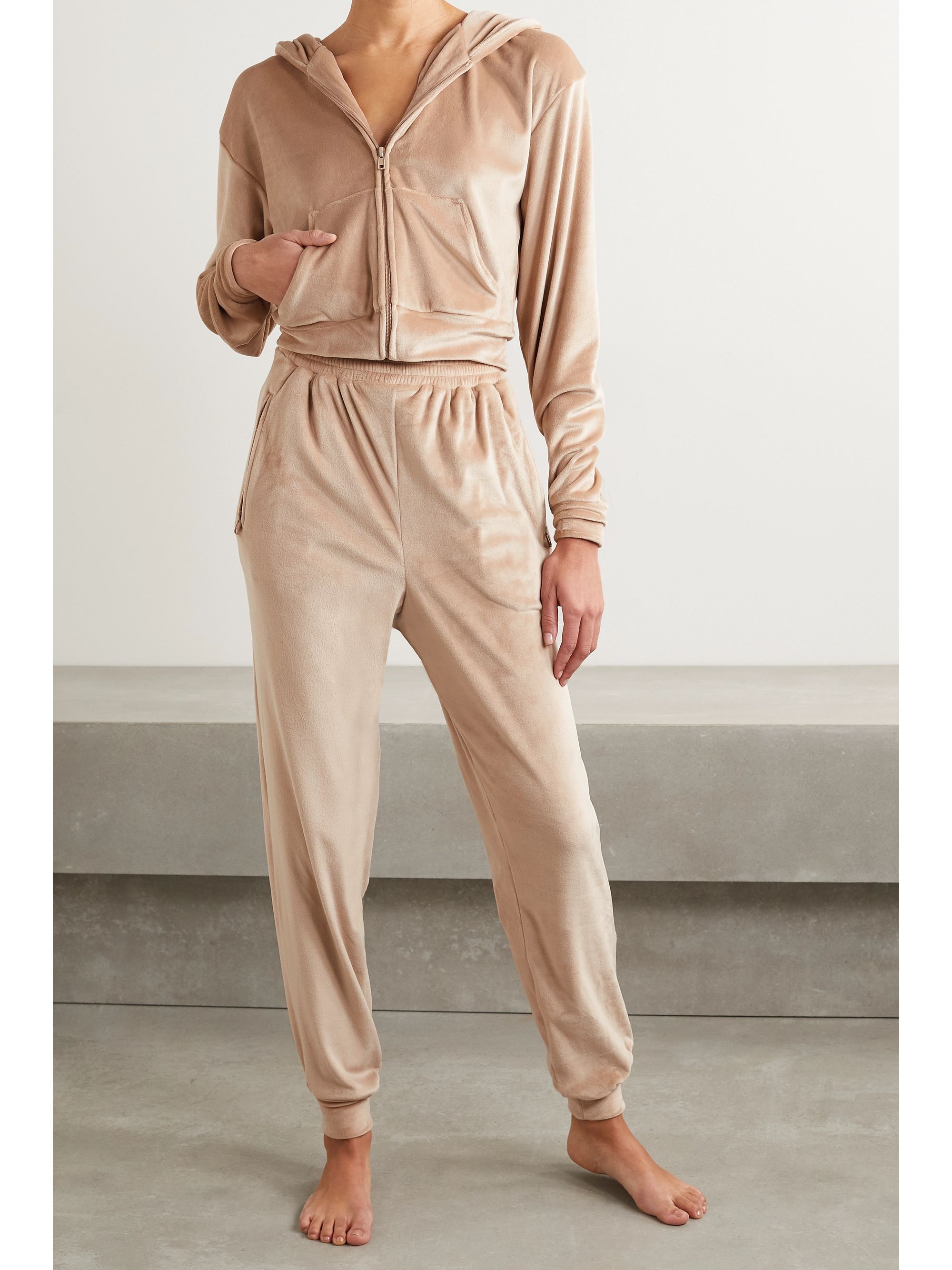 velour track pants