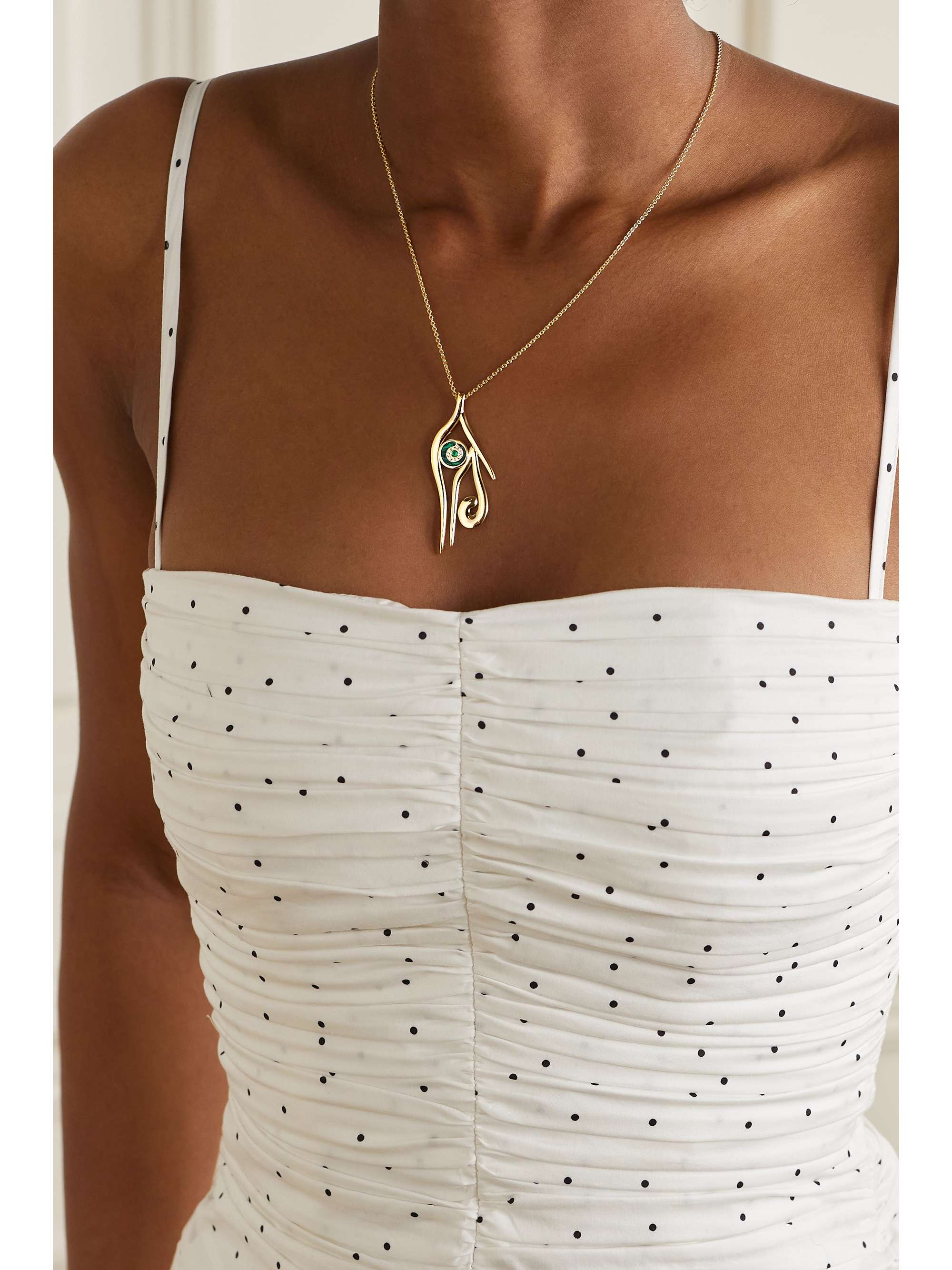 KHIRY FINE + The Vanguard Horus 18-karat gold multi-stone necklace