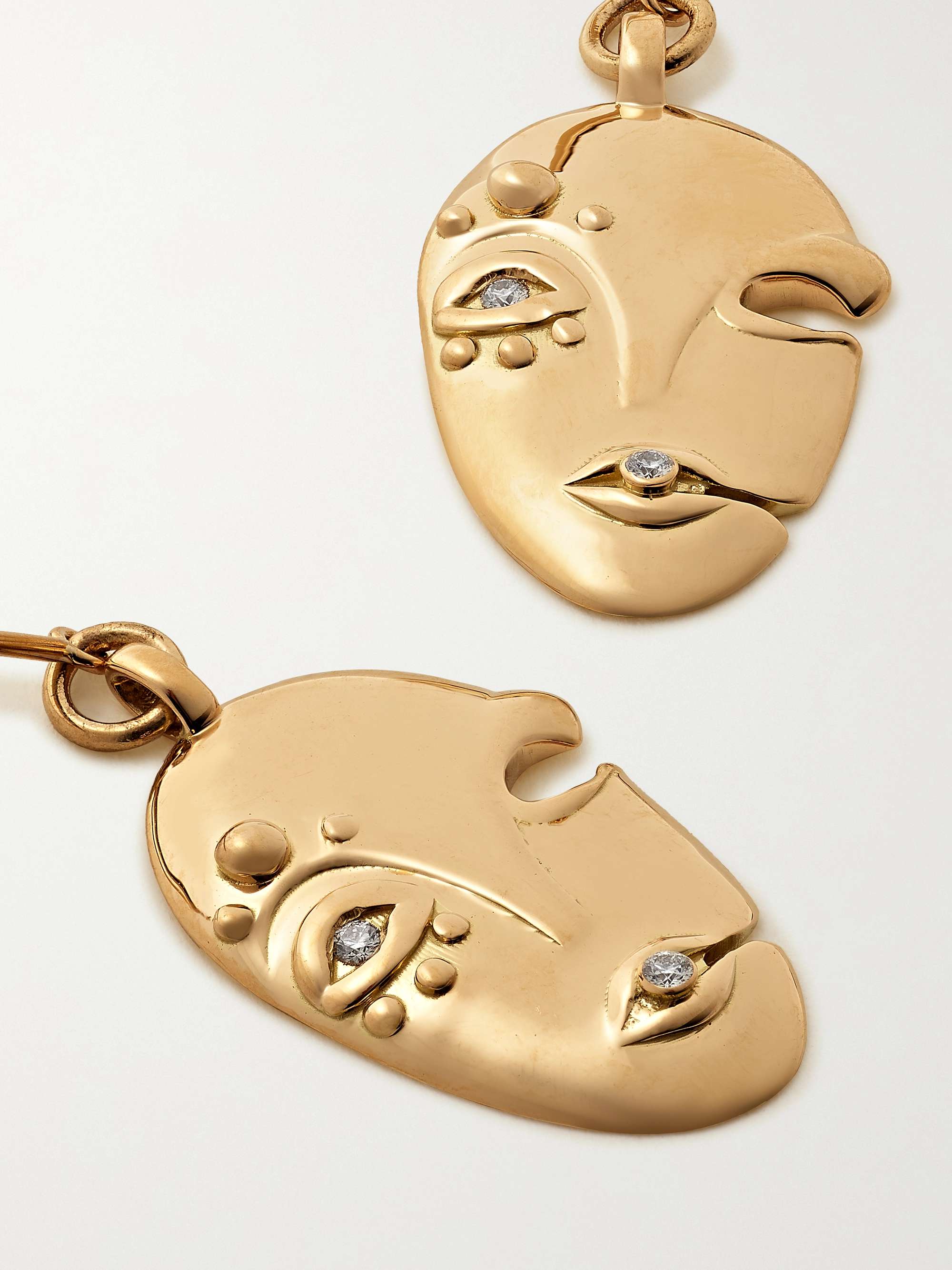 KHIRY FINE + The Vanguard Mask 18-karat gold diamond earrings