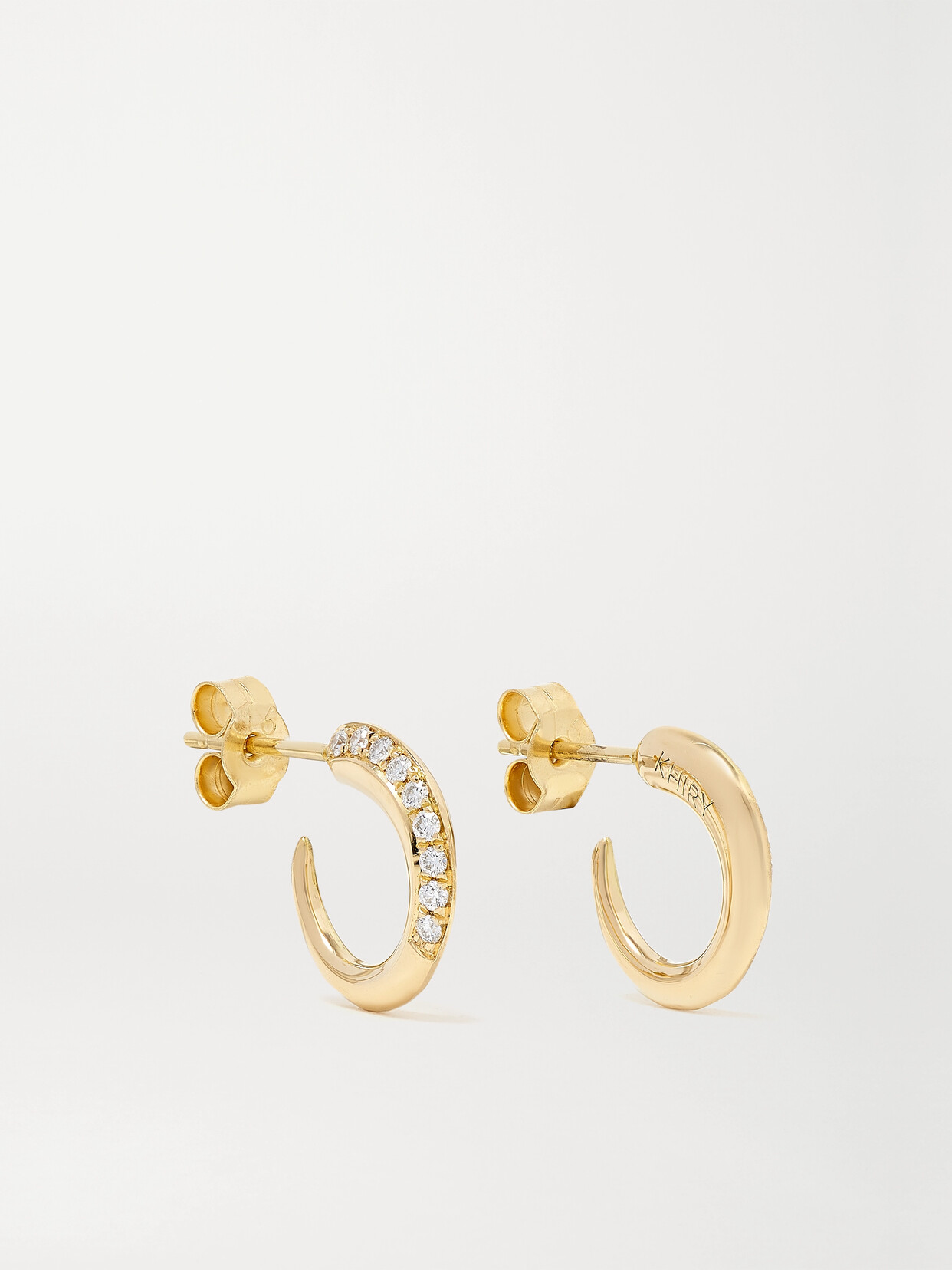 Khiry Fine + The Vanguard Tiny Khartoum 18-karat Gold Diamond Hoop Earrings