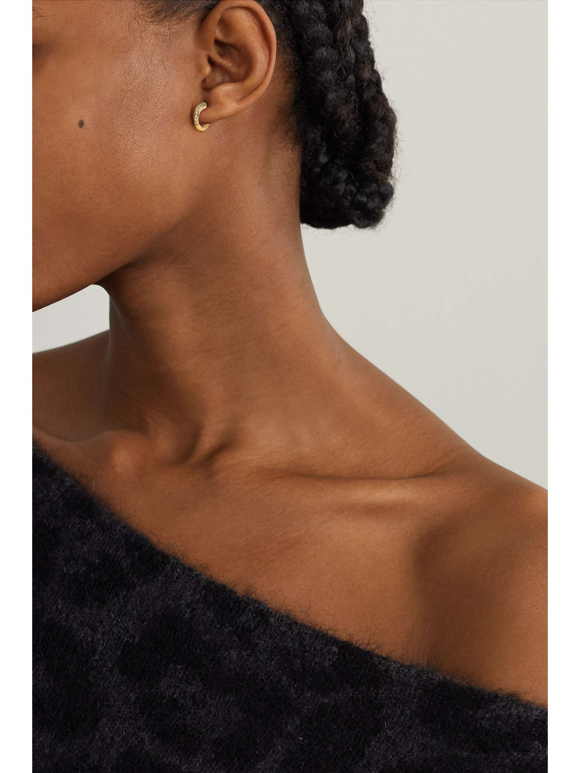 KHIRY FINE + The Vanguard Tiny Khartoum 18-karat gold diamond hoop earrings