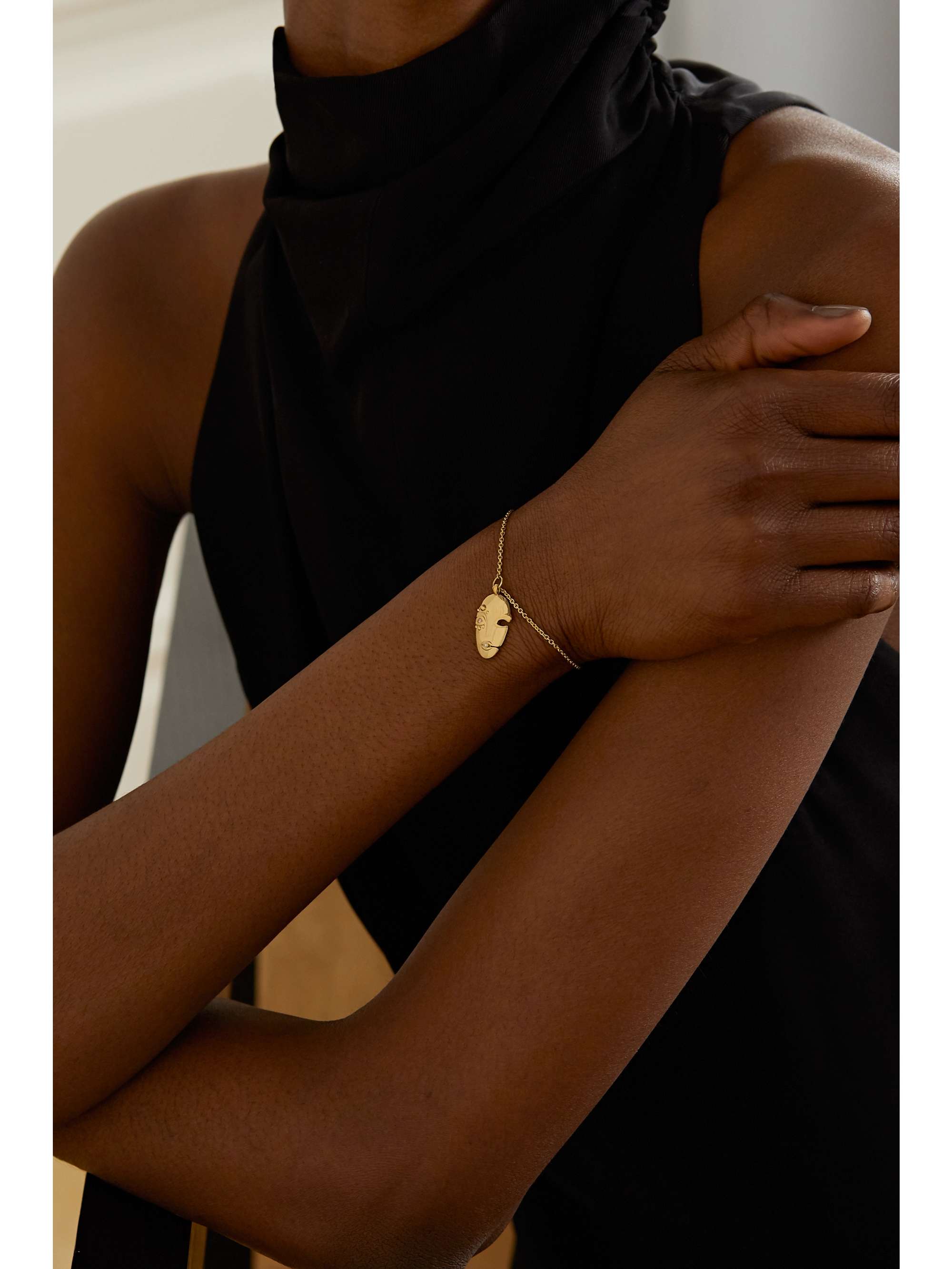 KHIRY FINE + The Vanguard Mask 18-karat gold diamond bracelet