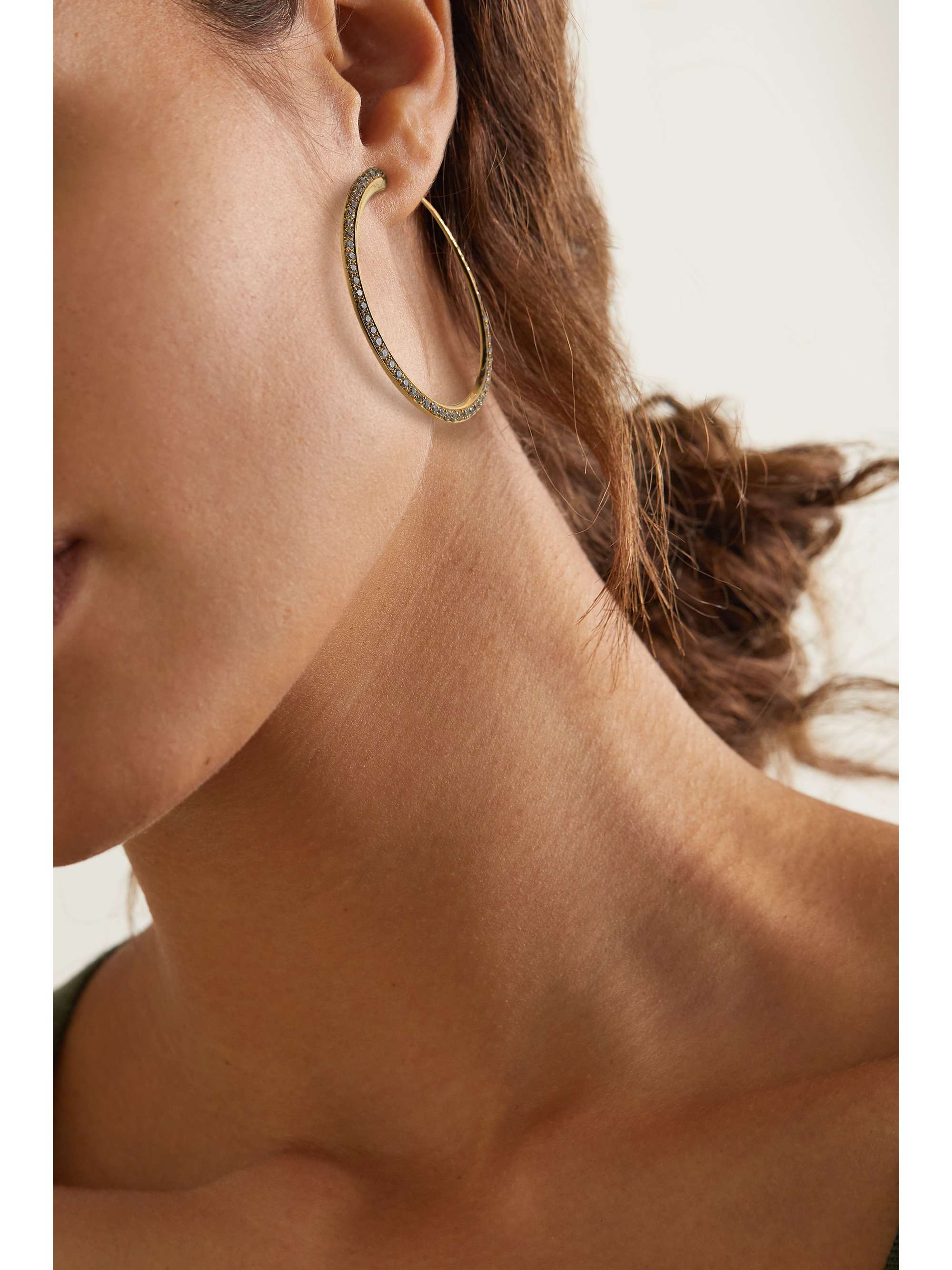 KHIRY FINE + The Vanguard Tiniest Khartoum 18-karat gold diamond hoop earrings