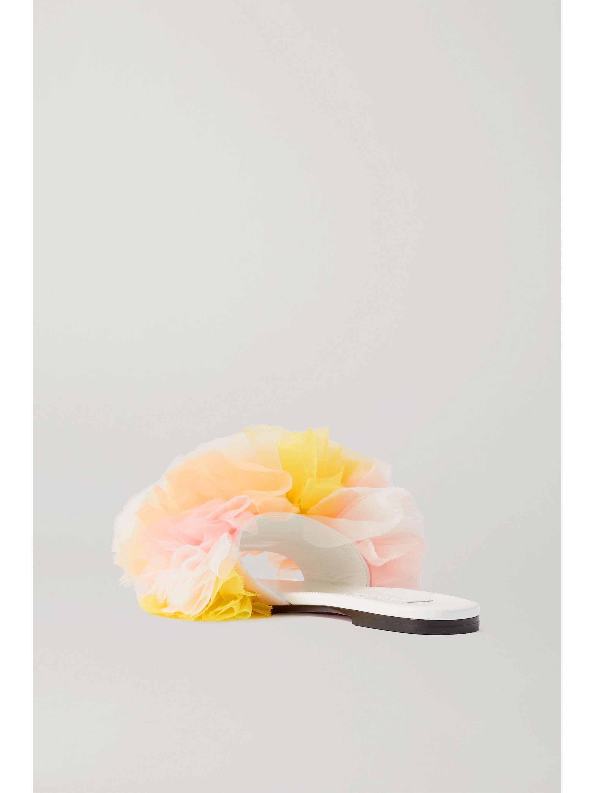 TOMO KOIZUMI X EMILIO PUCCI Ruffled tulle and leather slides