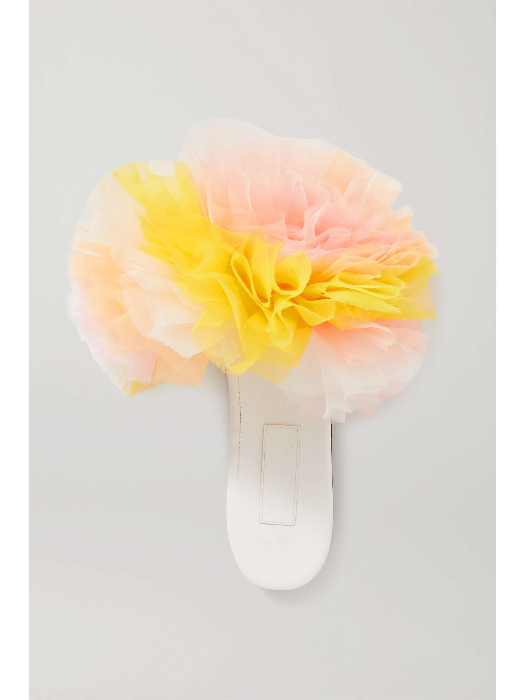 TOMO KOIZUMI X EMILIO PUCCI Ruffled tulle and leather slides