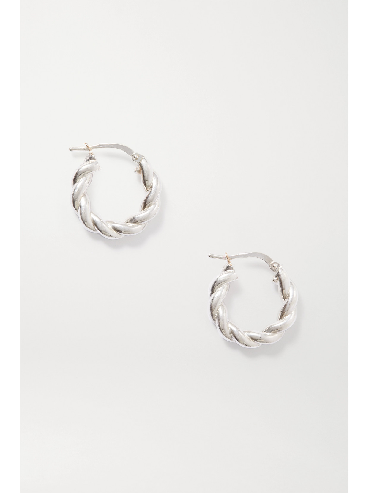 BOTTEGA VENETA SILVER HOOP EARRINGS