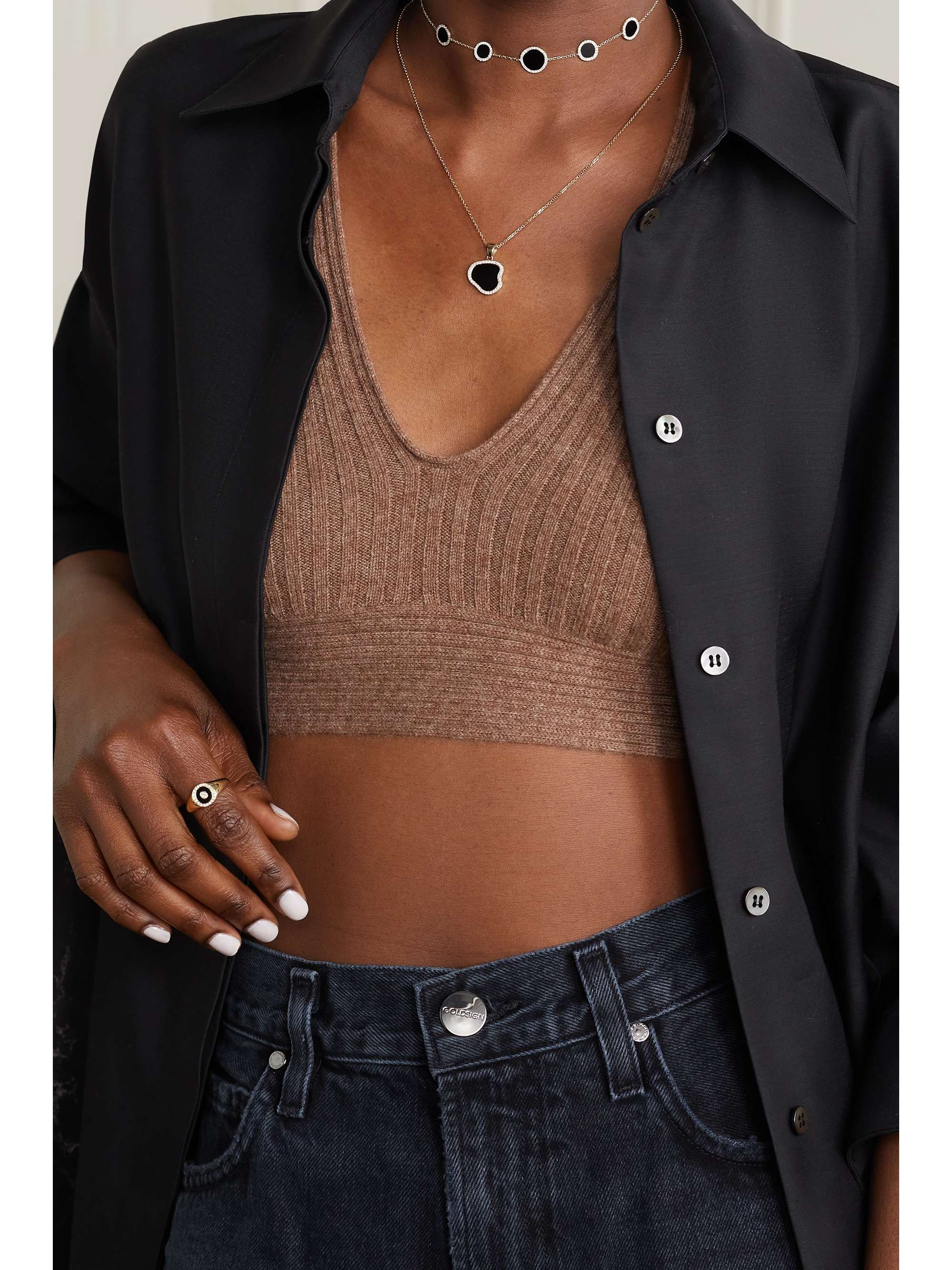 Gold Belle de Nuit 14-karat gold, onyx 
