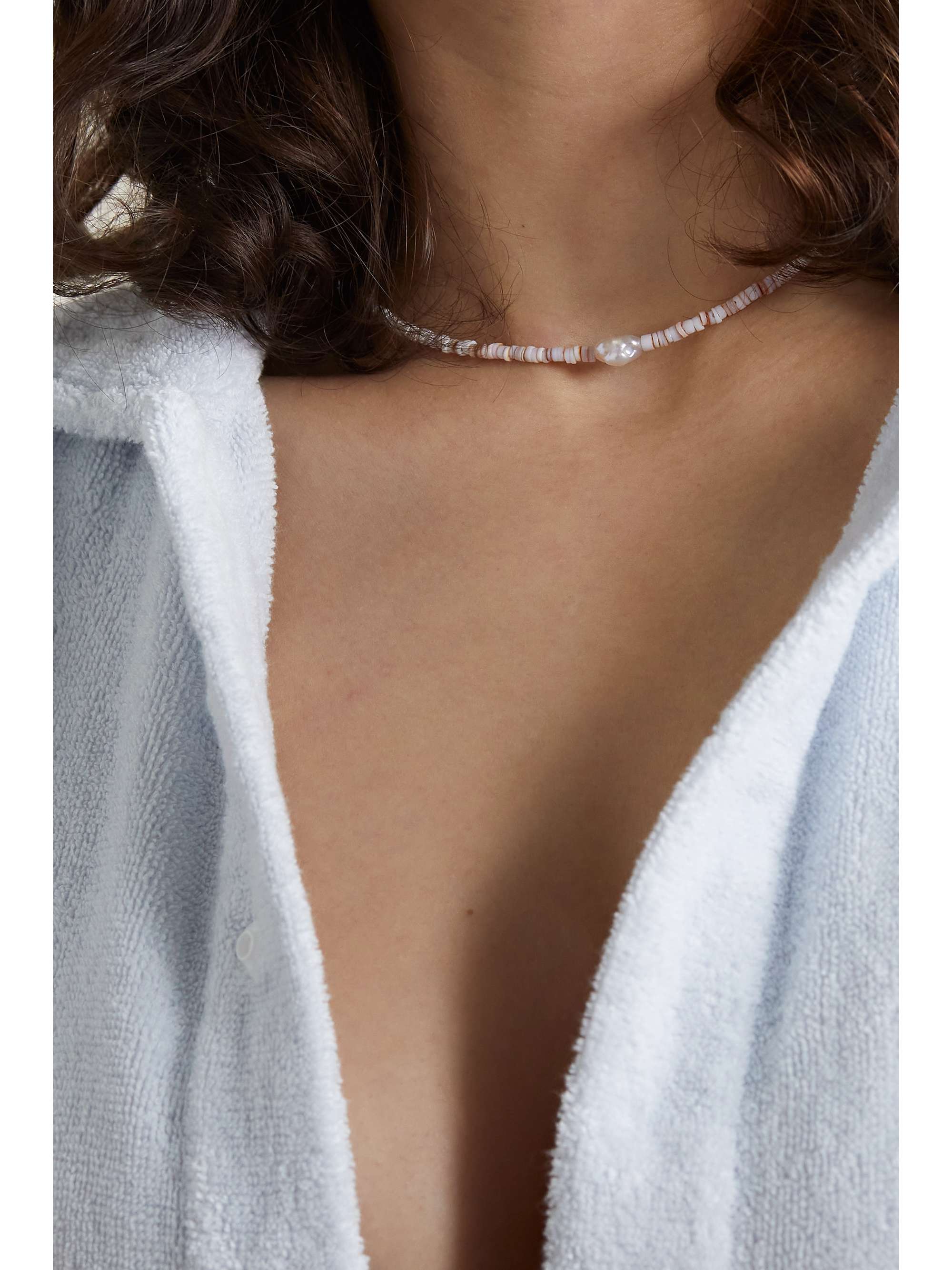 SANT' ANGELO Shoom silver, shell and pearl necklace