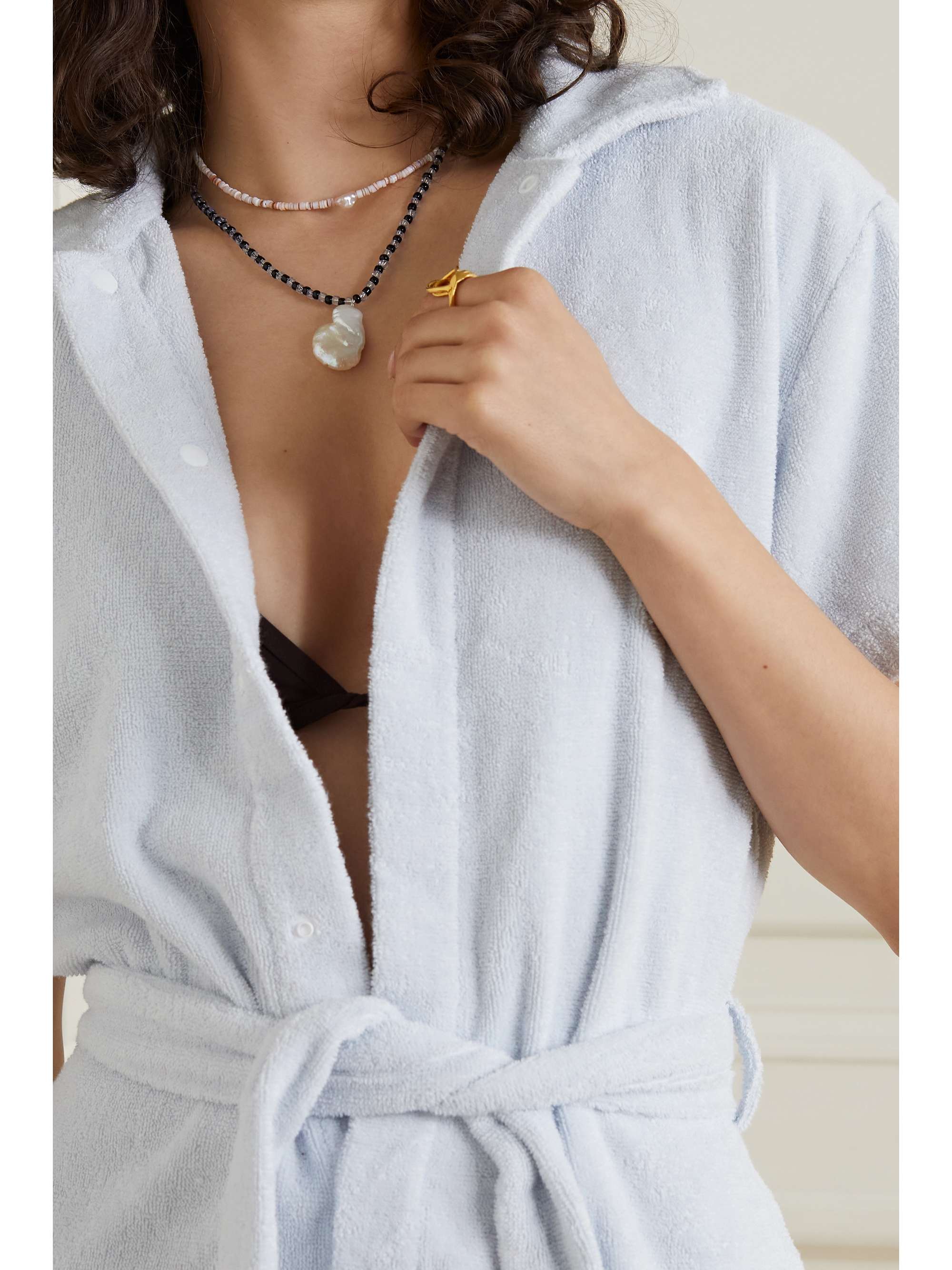 SANT' ANGELO Shoom silver, shell and pearl necklace