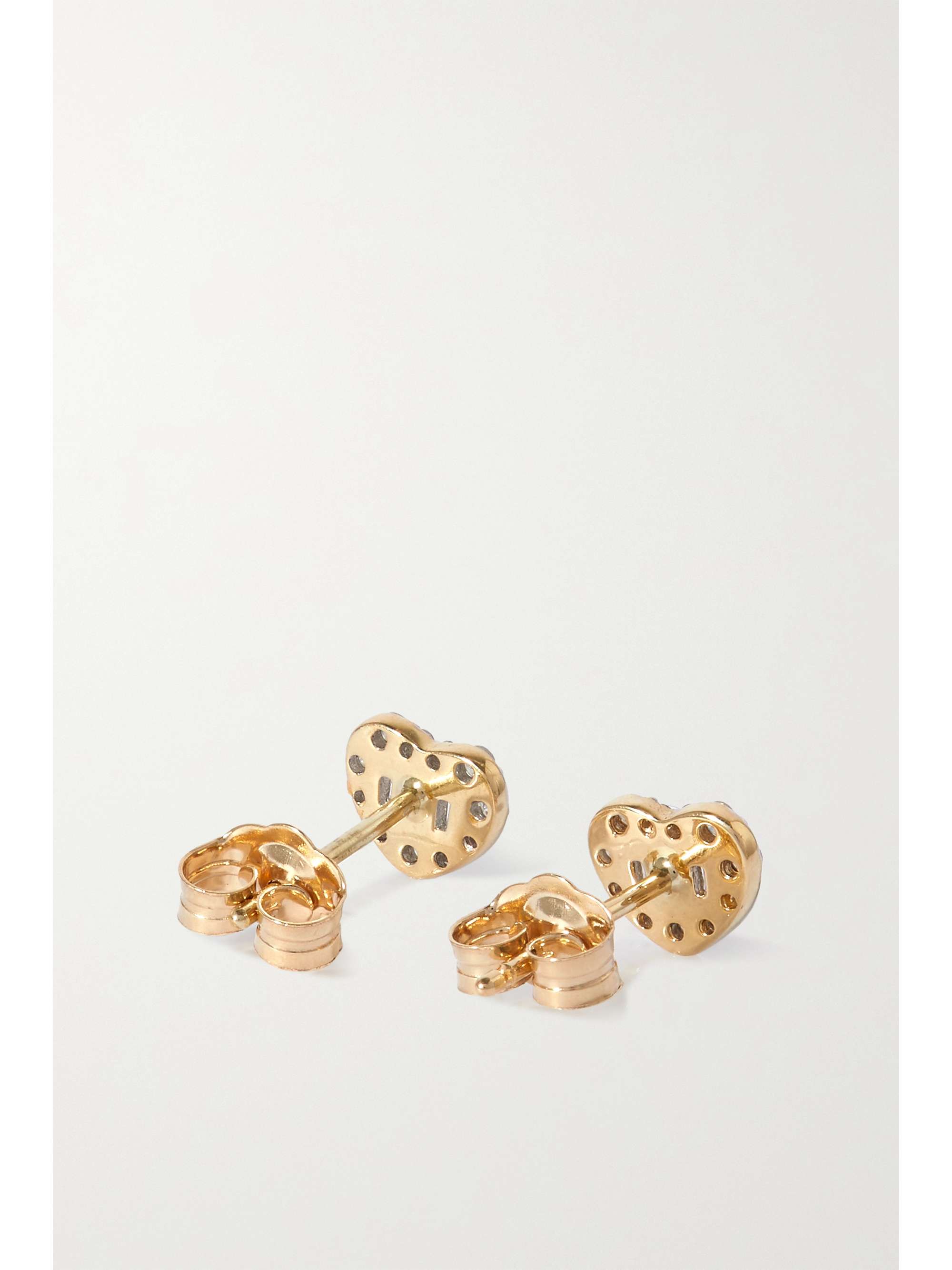 STONE AND STRAND Heart of the Matter gold diamond earrings