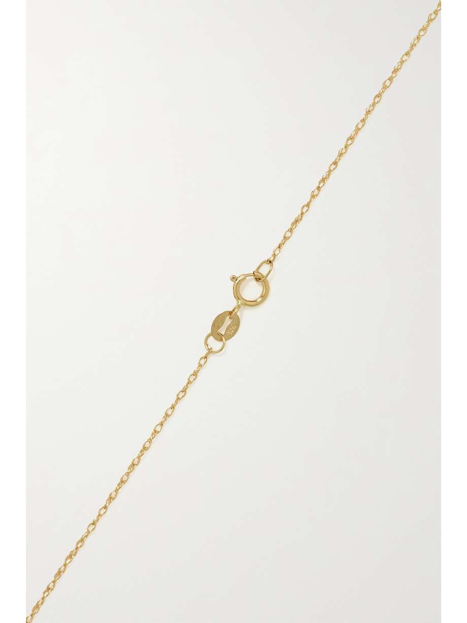 Gold Initial 10karat gold pearl necklace STONE AND STRAND NETAPORTER