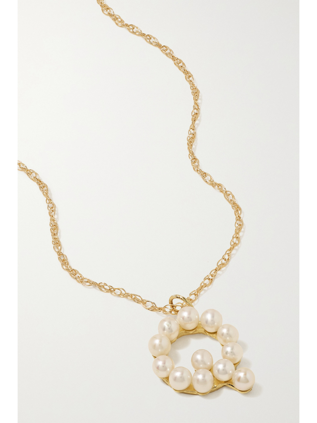 Stone And Strand Initial 10-karat Gold Pearl Necklace In Gold