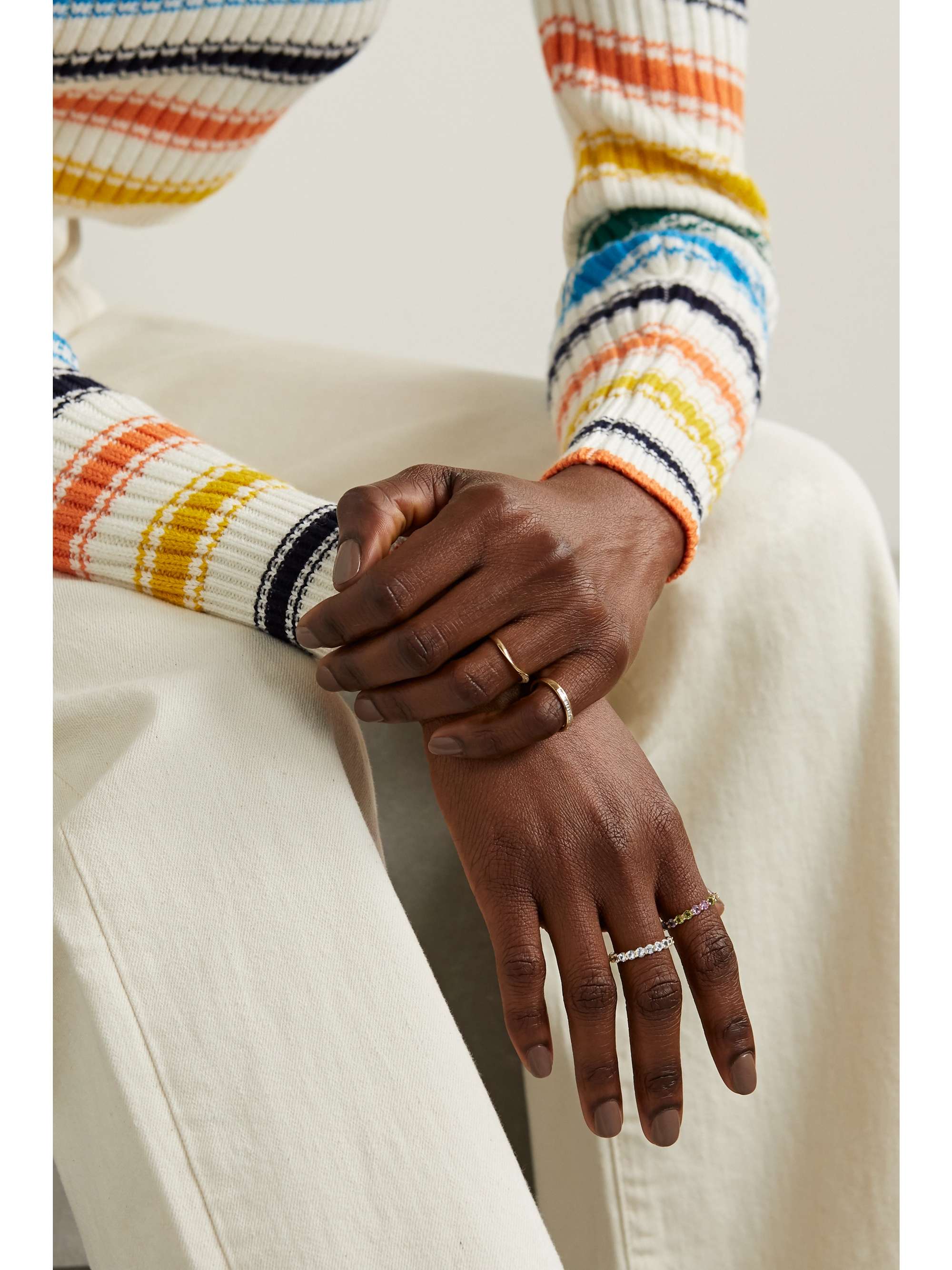 STONE AND STRAND 10karat gold sapphire ring NETAPORTER