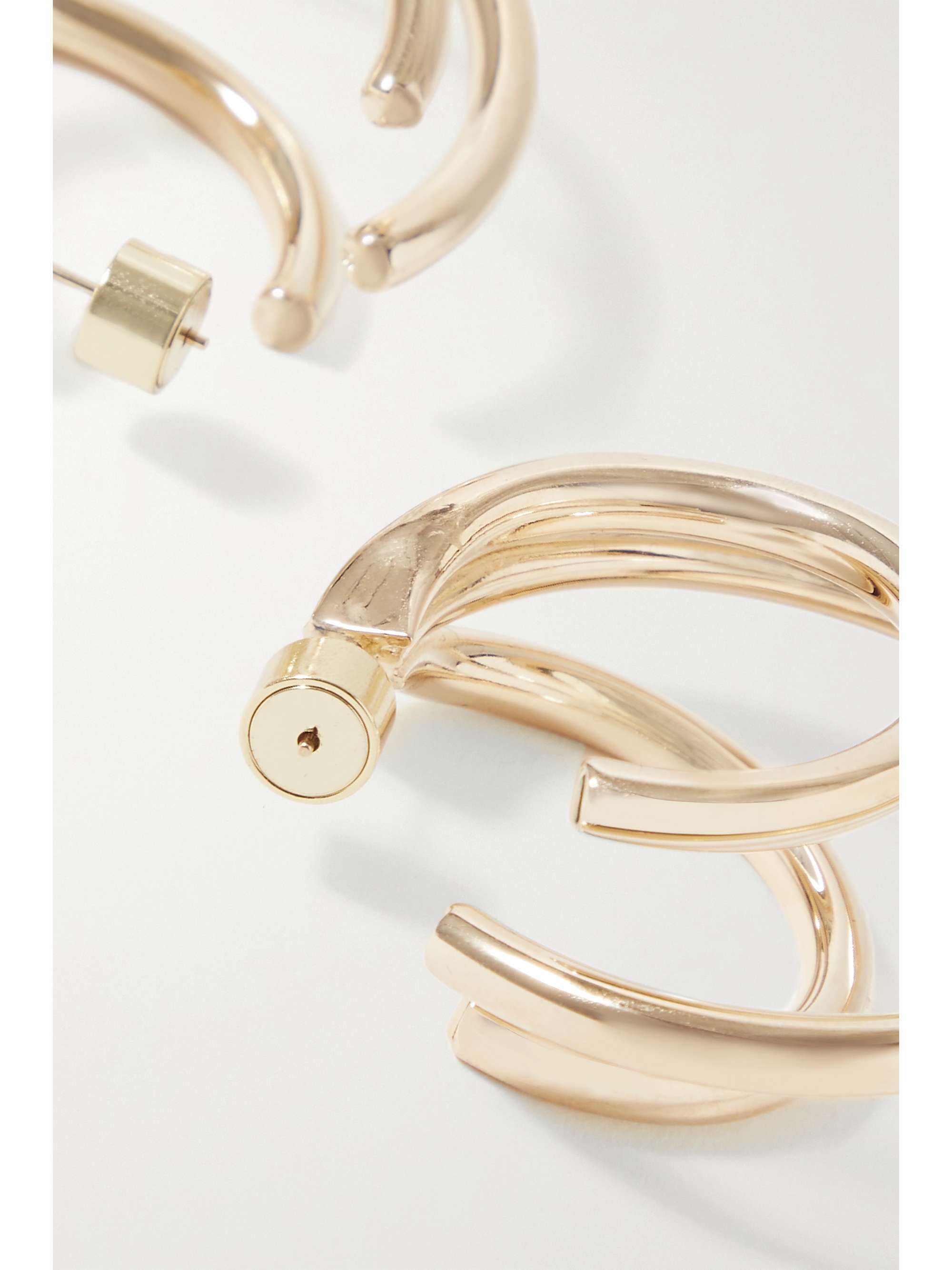 JENNIFER FISHER Triple Lilly gold-plated hoop earrings