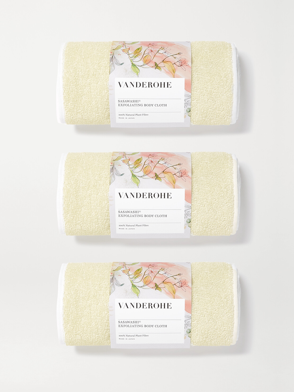 Vanderohe Set Of Three Sasawashi Exfoliating Body Cloths In Colorless