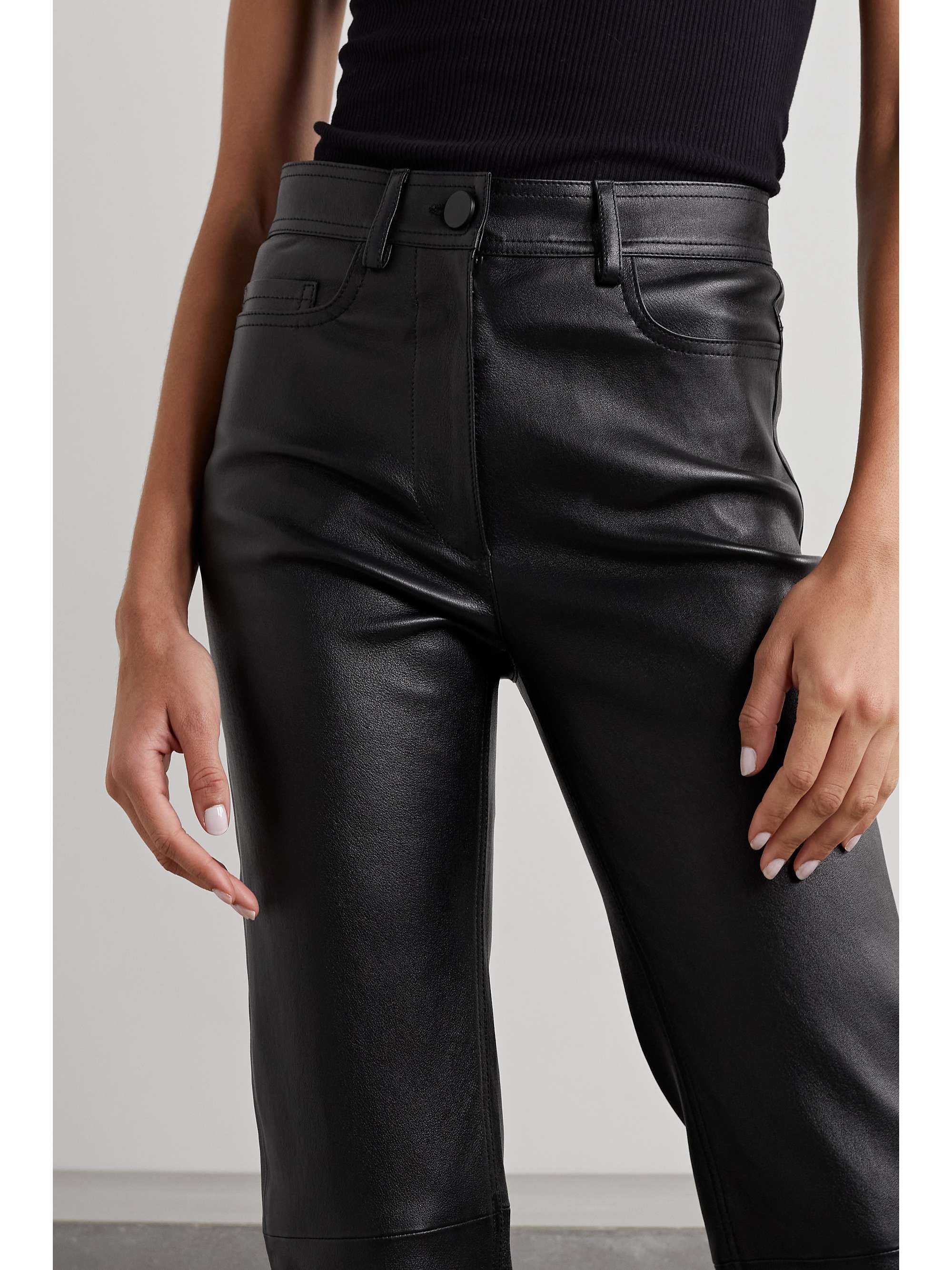 JOSEPH Teddy leather slim-leg pants | NET-A-PORTER