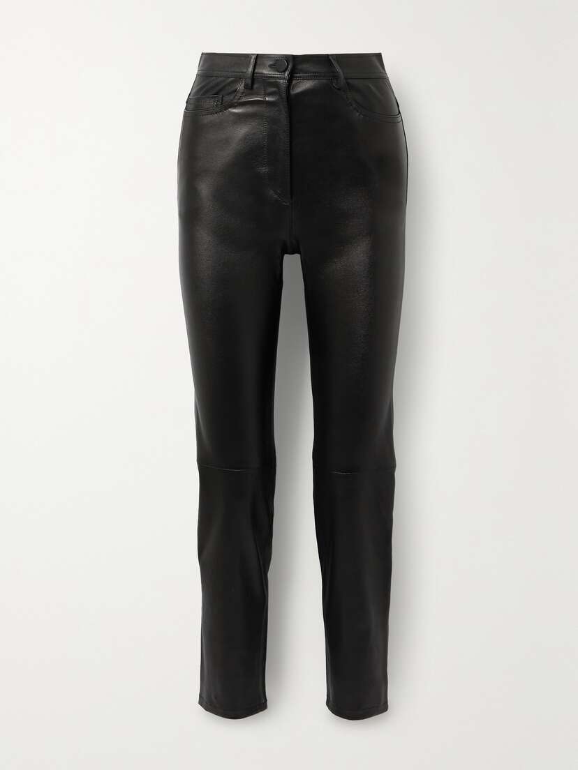 Joseph Teddy Leather Slim-leg Pants