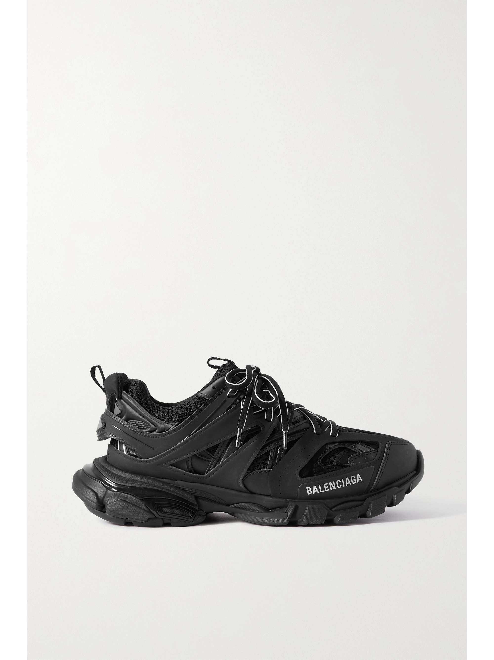 Black Track logo-detailed mesh and rubber sneakers | BALENCIAGA | NET-A ...